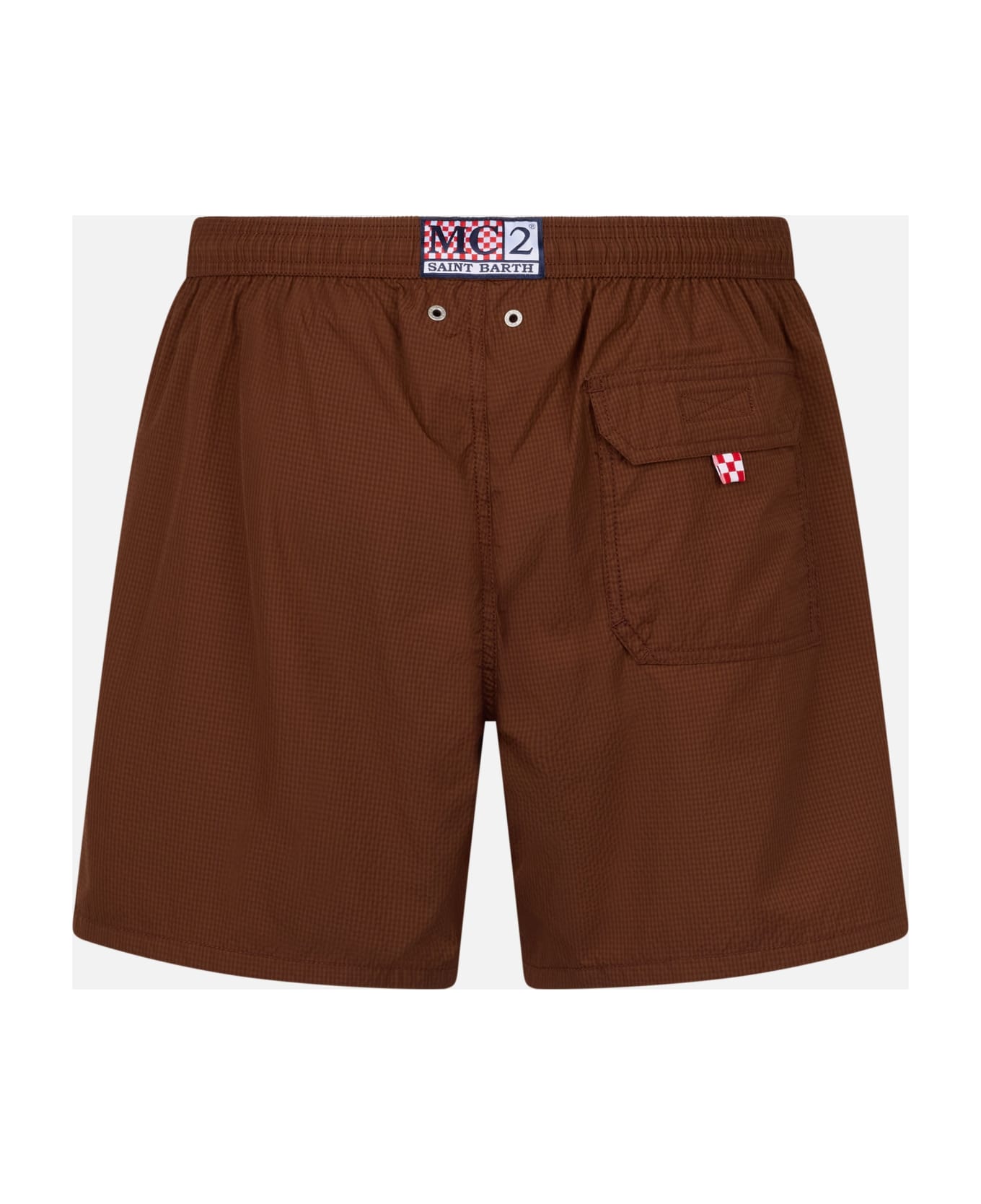 MC2 Saint Barth Seersucker Classic Light Swim Shorts Patmos - BROWN