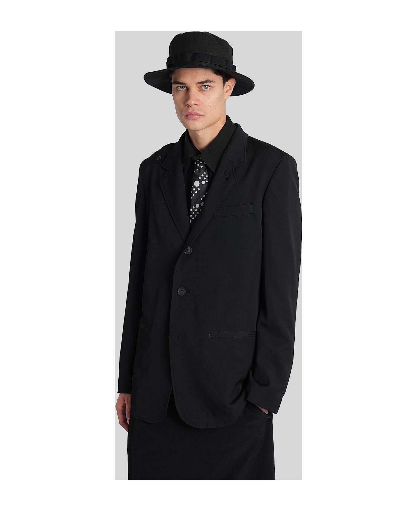 Yohji Yamamoto Blazer In Black Wool - black