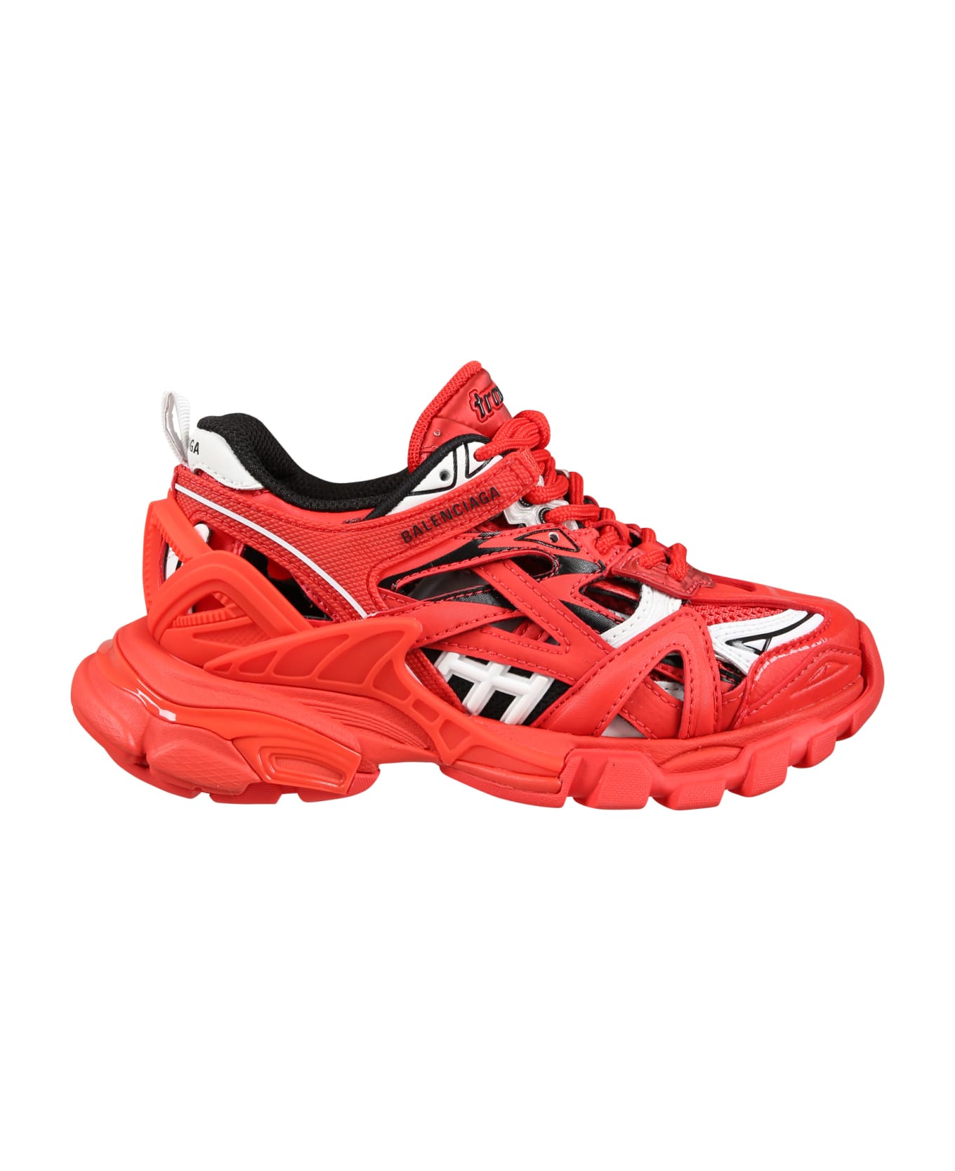 Balenciaga Red Sneakers For Kids With Logo - Red