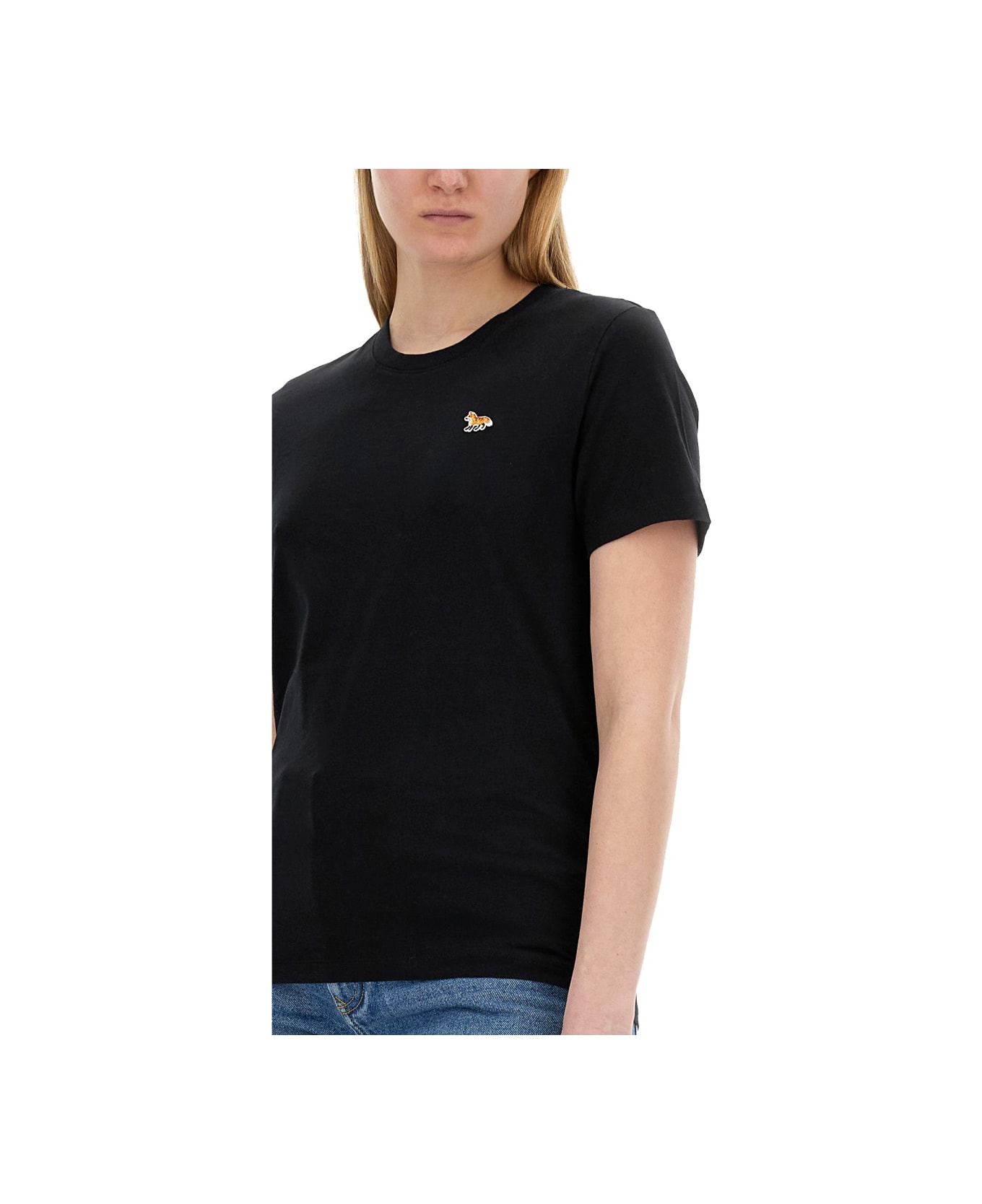 Maison Kitsuné T-shirt With Logo - BLACK Tシャツ
