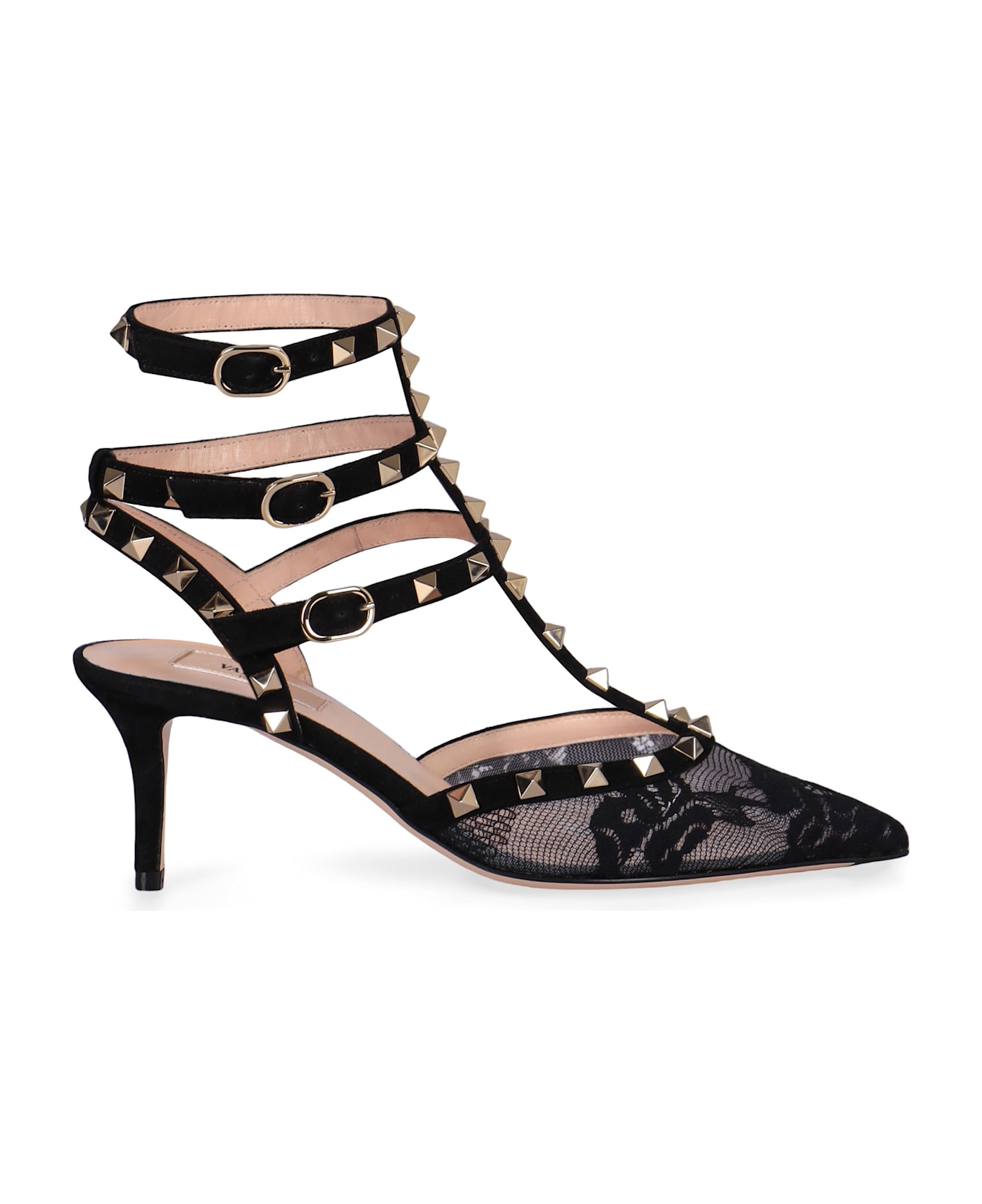 Valentino Garavani Décolleté Rockstud In Lace - black