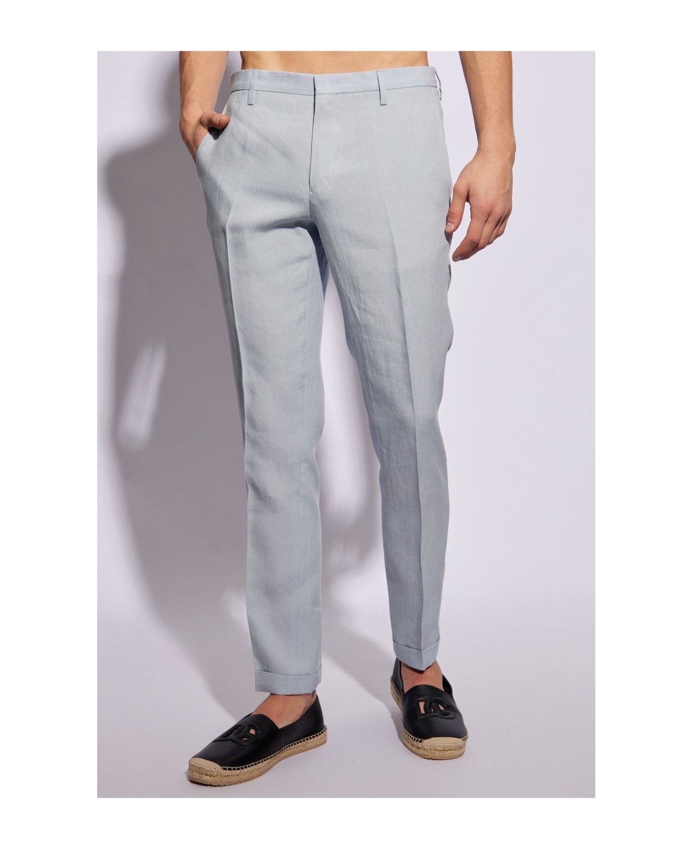 Paul Smith Linen Pleat Front Trousers - LIGHT BLUE ボトムス