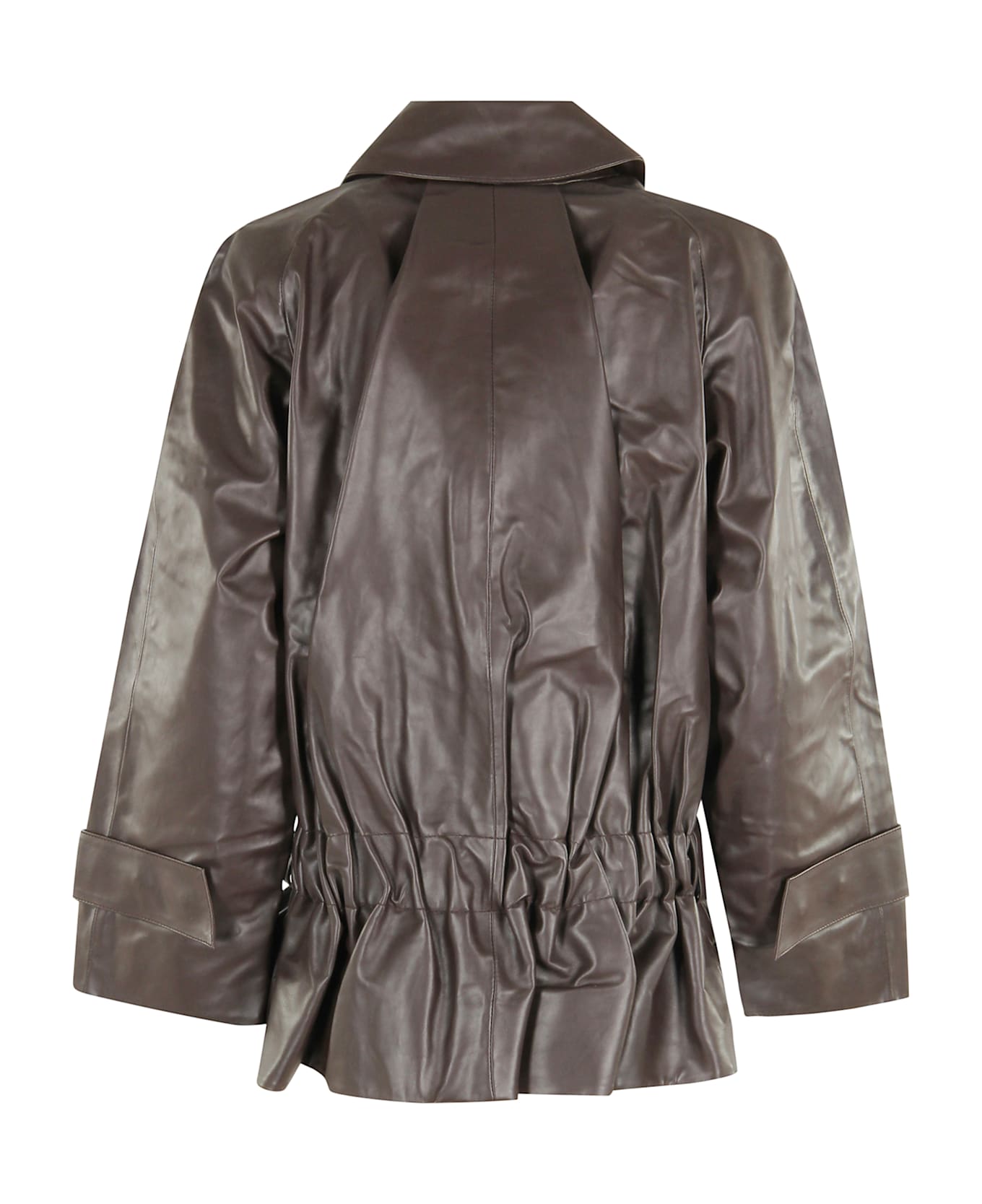 Victoria Beckham Cropped Belted Leather Trench