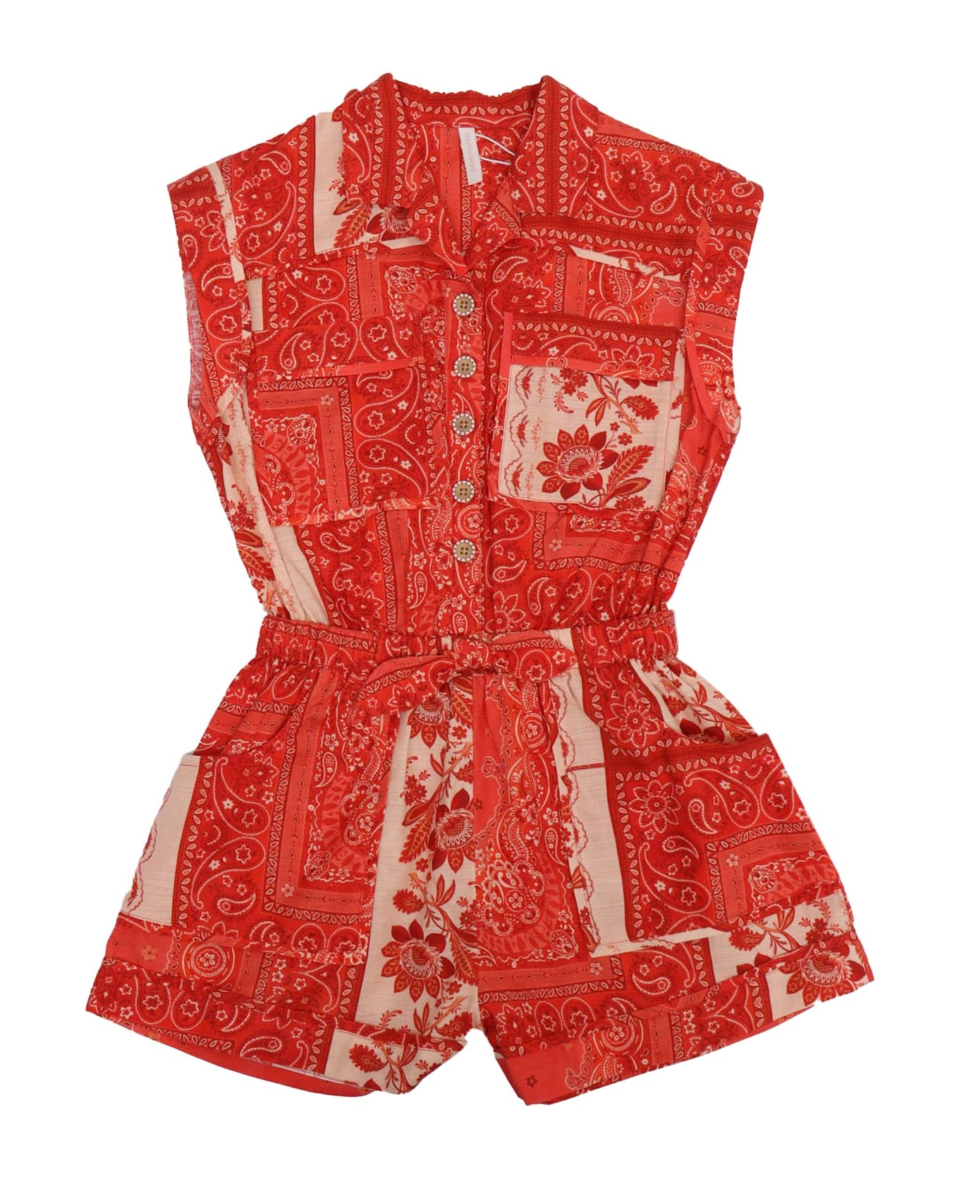 Zimmermann Lucky Kids Pocket Playsuit - RED