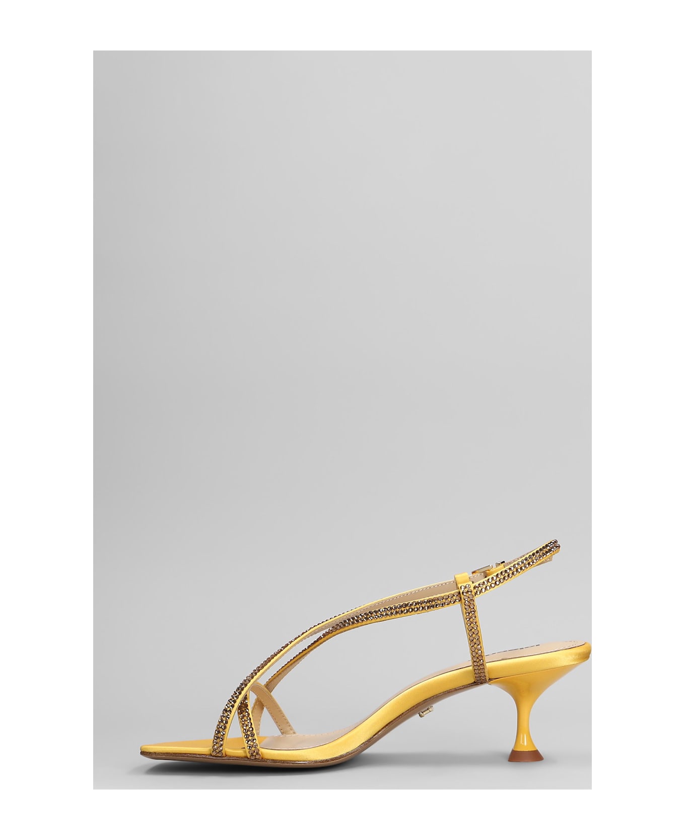 Lola Cruz Liberty Heel 55 Sandals In Yellow Leather - yellow