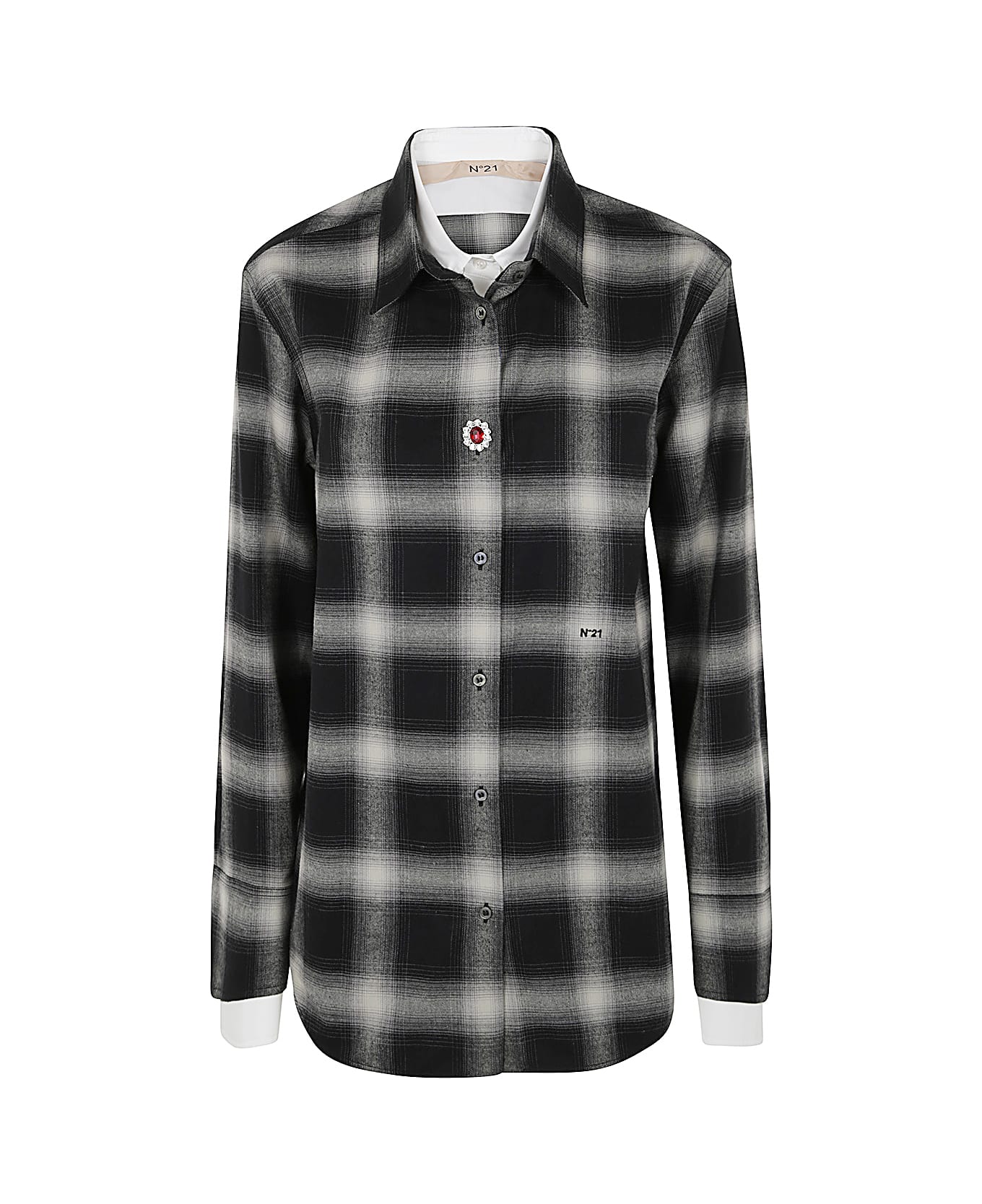 N.21 Check Shirt - Black White