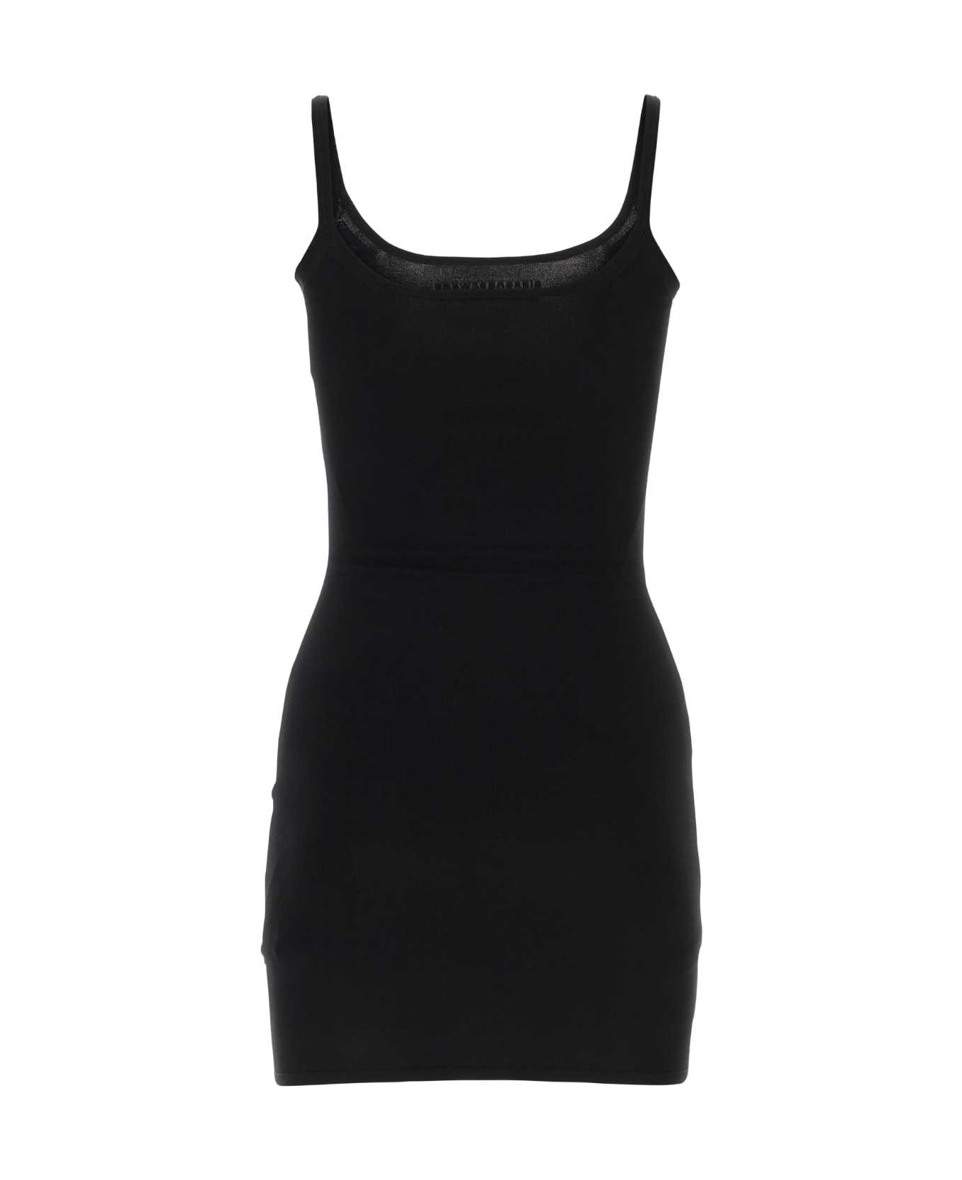 T by Alexander Wang Black Stretch Viscose Blend Mini Dress - BLACK