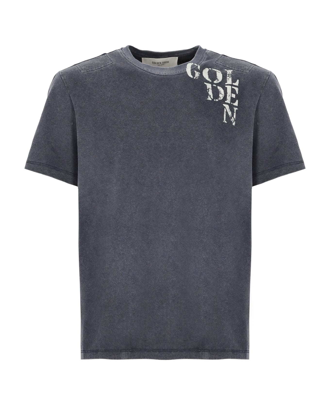 Golden Goose T-shirt With Logo - Blue