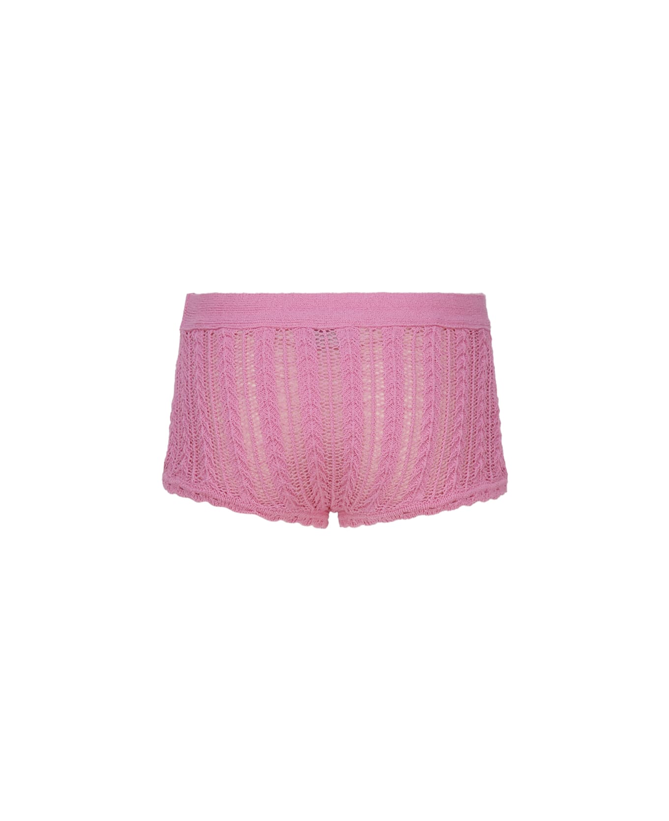 Blumarine Cotton Knit Shorts - Pink geranio
