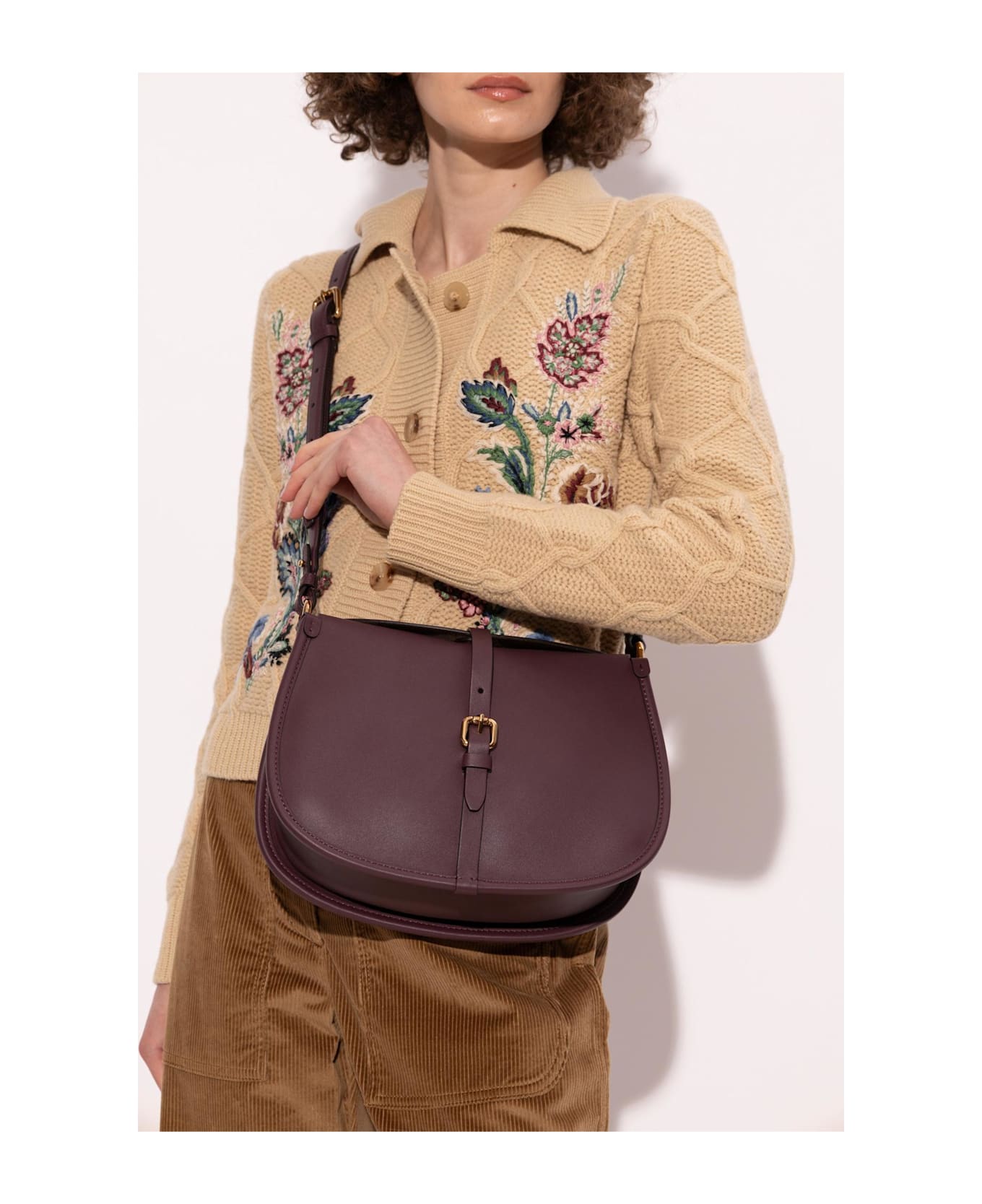 Etro Leather Shoulder Bag - BROWN