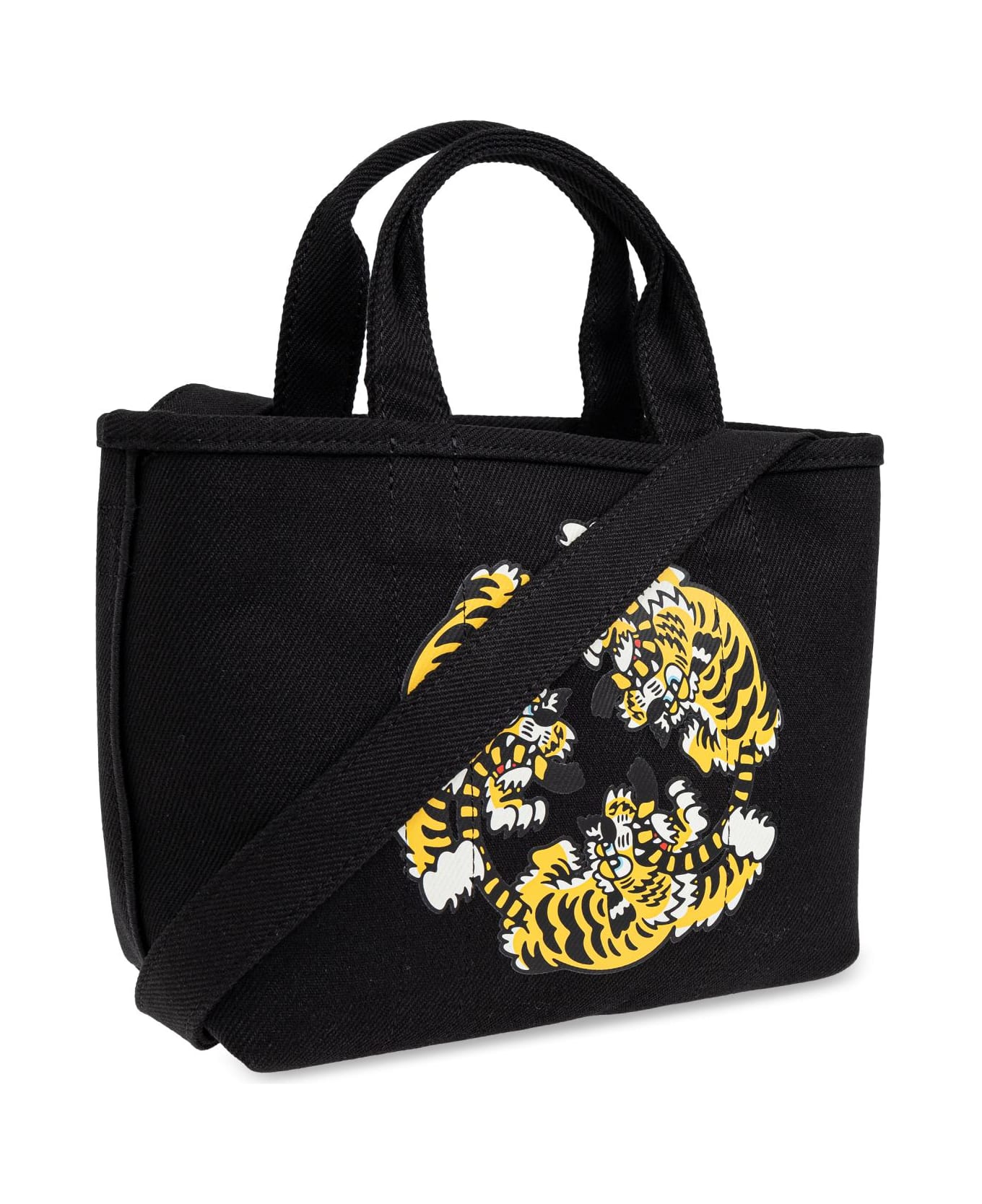 Kenzo Handbag With Tiger Motif - BLACK