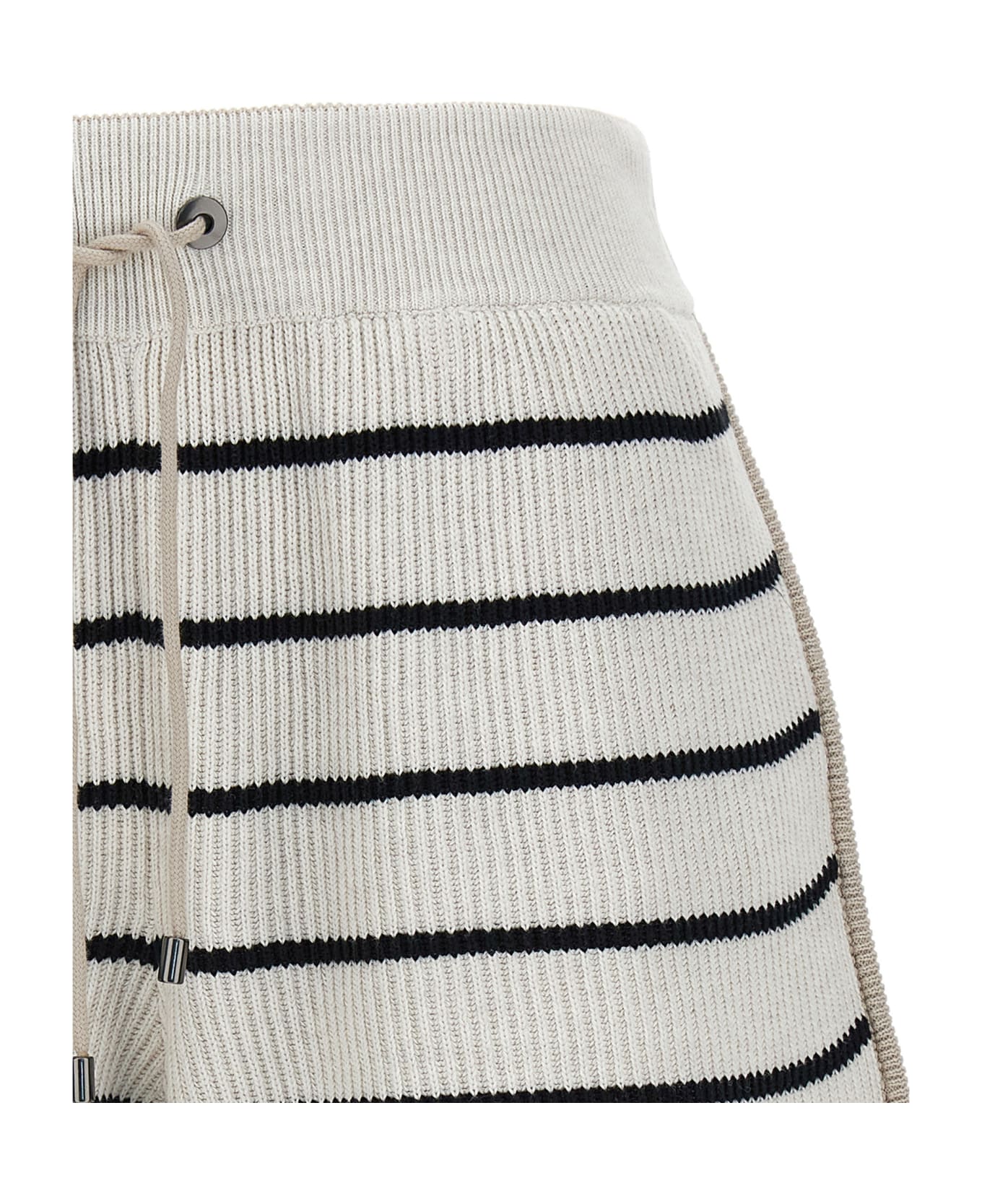 Brunello Cucinelli Striped Shorts - White ショートパンツ