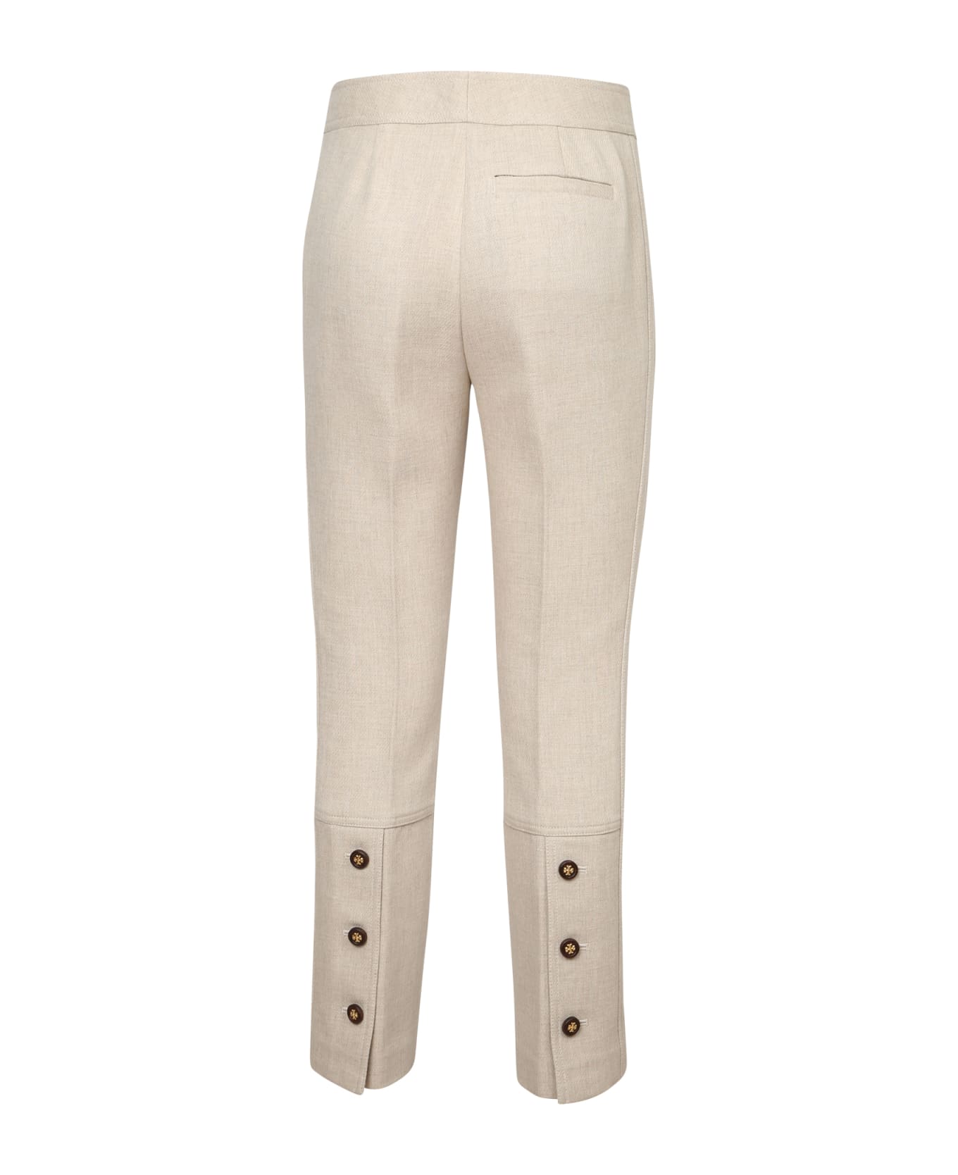 Tory Burch Phoebe Twill Trousers Ivory Trousers - White