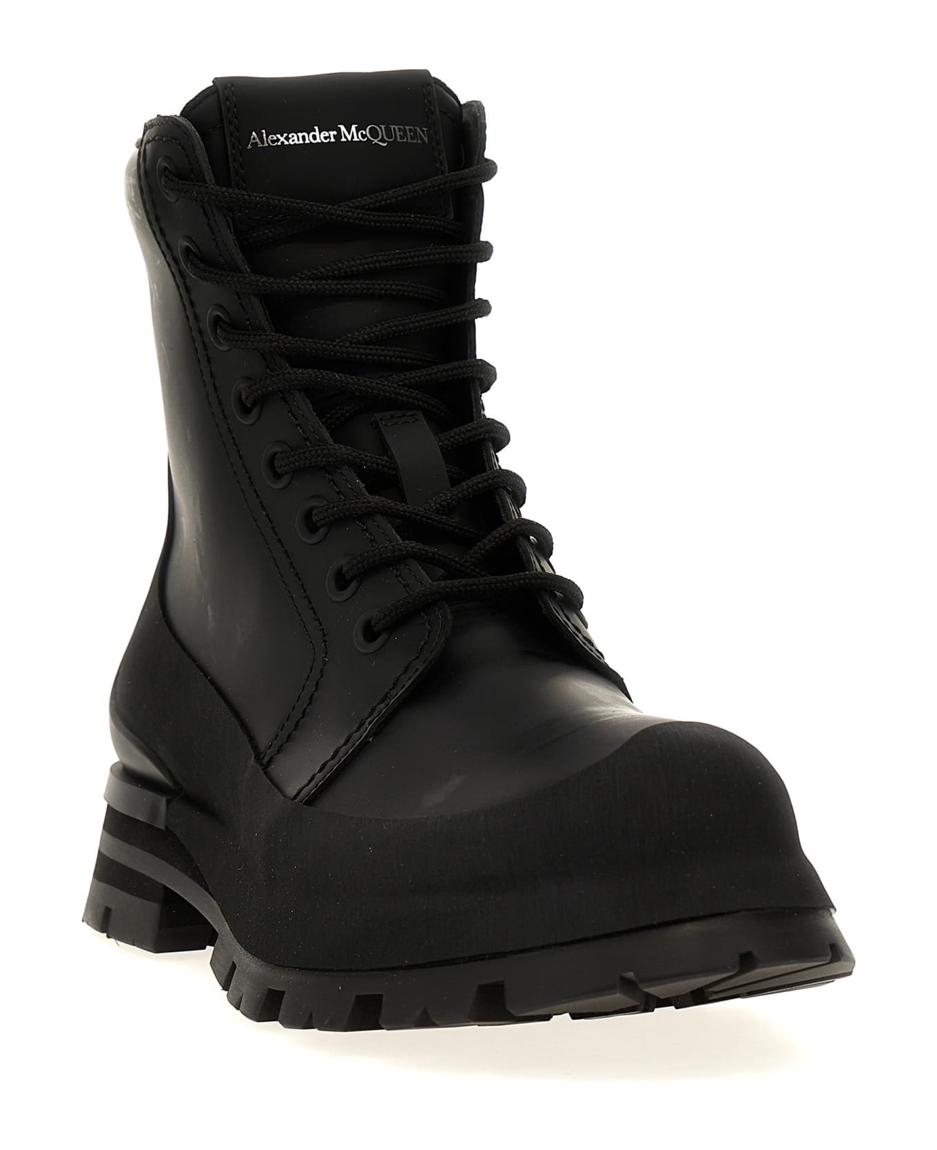 Alexander McQueen Wander Leather Lace-up Boots - Black ブーツ