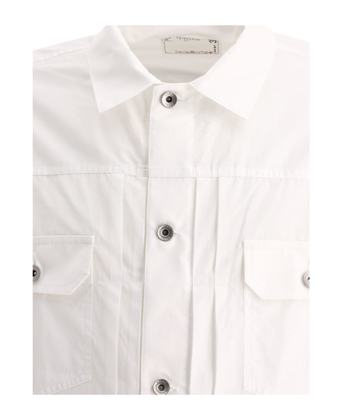 Sacai Long Sleeved Thomas Mason Shirt - Beige