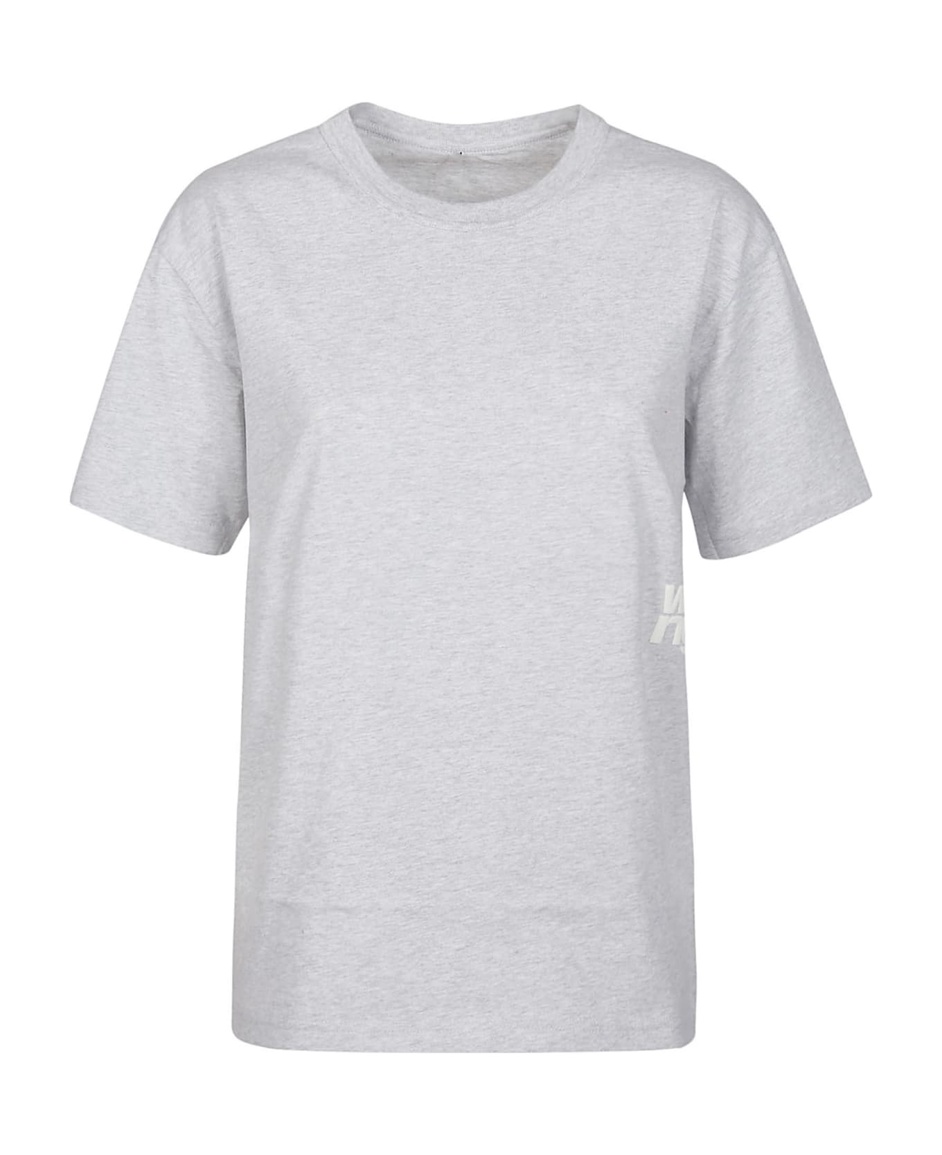T by Alexander Wang Puff Logo Bound Neck Essential T-shirt - Light Heather Grey