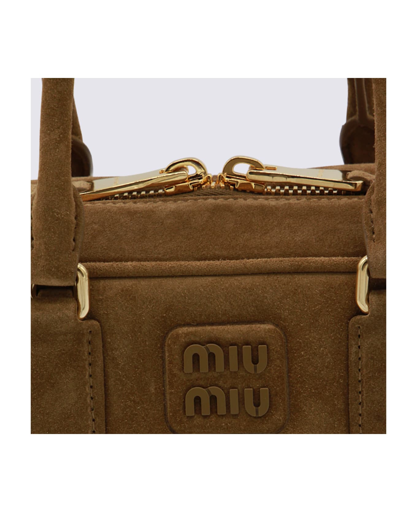 Miu Miu Brown Leather Arcadie Crossbody Bag - Green