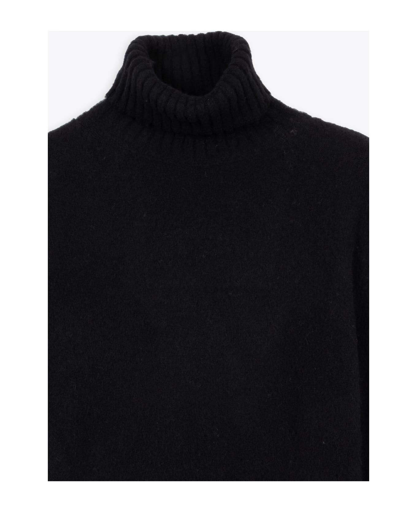 Piacenza Cashmere Dolcevita Black wool sweater with high neck - Nero