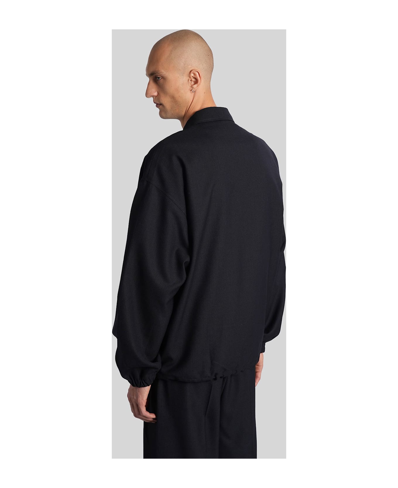 Studio Nicholson Sphere Snm-1149 Casual Jacket In Blue Wool - blue