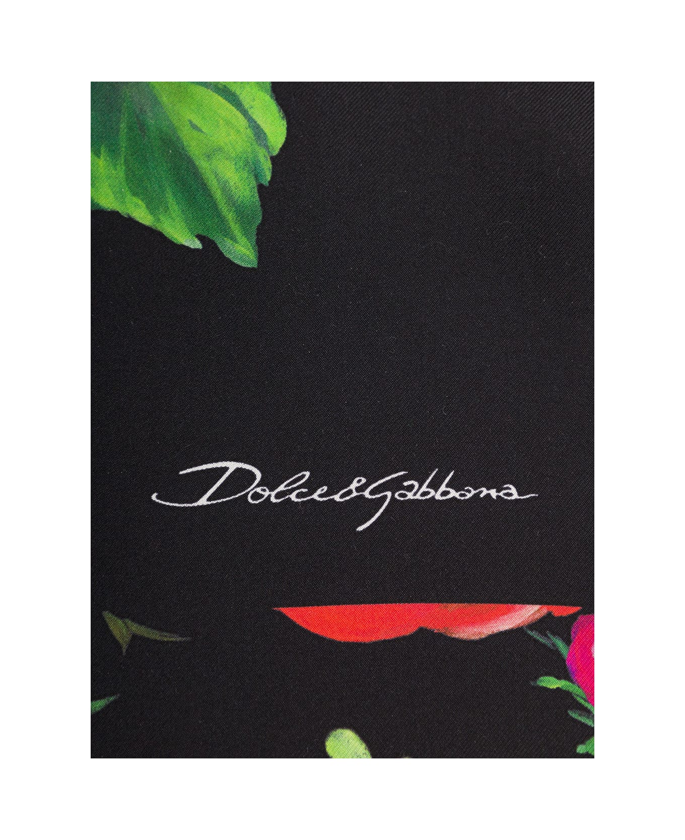 Dolce & Gabbana Floral Foulard In Silk Twill Dolce & Gabbana Woman - Black