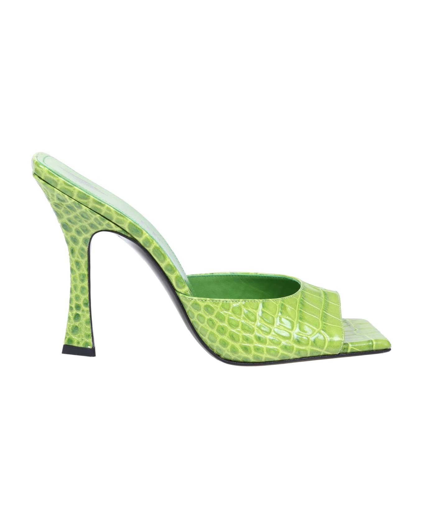The Attico Mule Anais In Green Leather