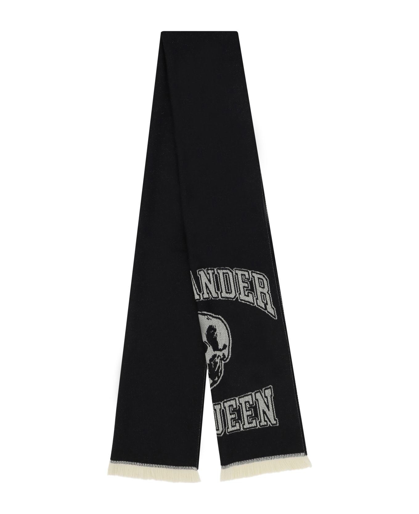 Alexander McQueen Varsity Skull Print Scarf - Black/ivory スカーフ
