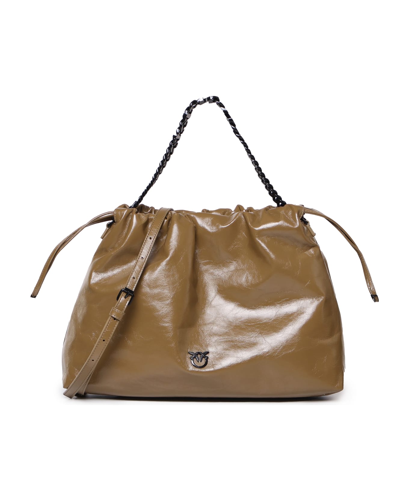Pinko Chain Strap Maxi Shoulder Bag - Brown
