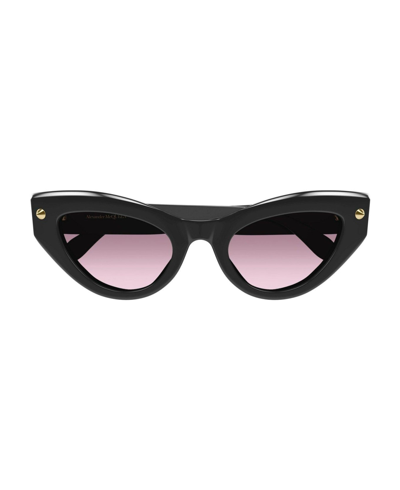 Alexander McQueen Eyewear Cat-eye Frame Sunglasses - 005 black black pink