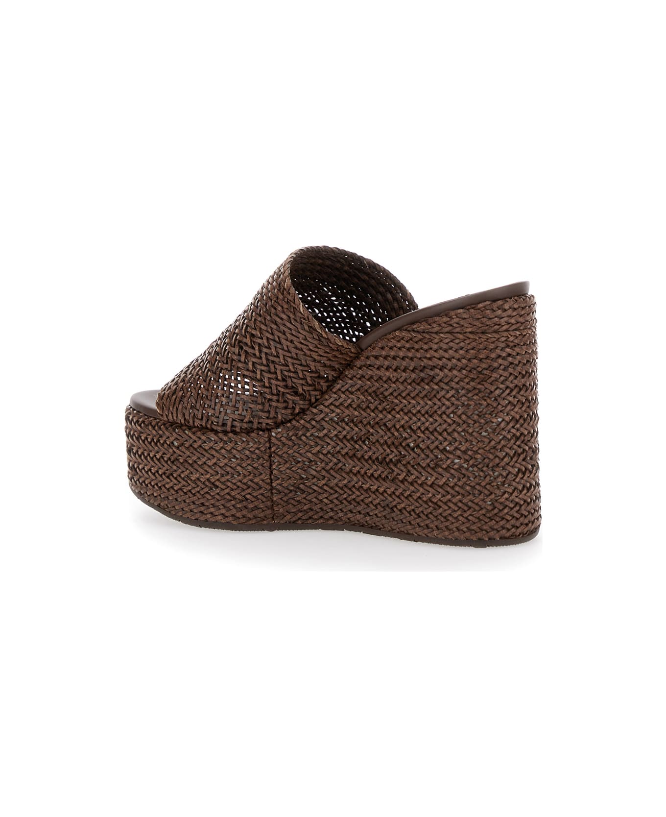 Casadei Brown Wedges With Almond Toe And Woven Design In Synthetic Fiber Woman - Brown
