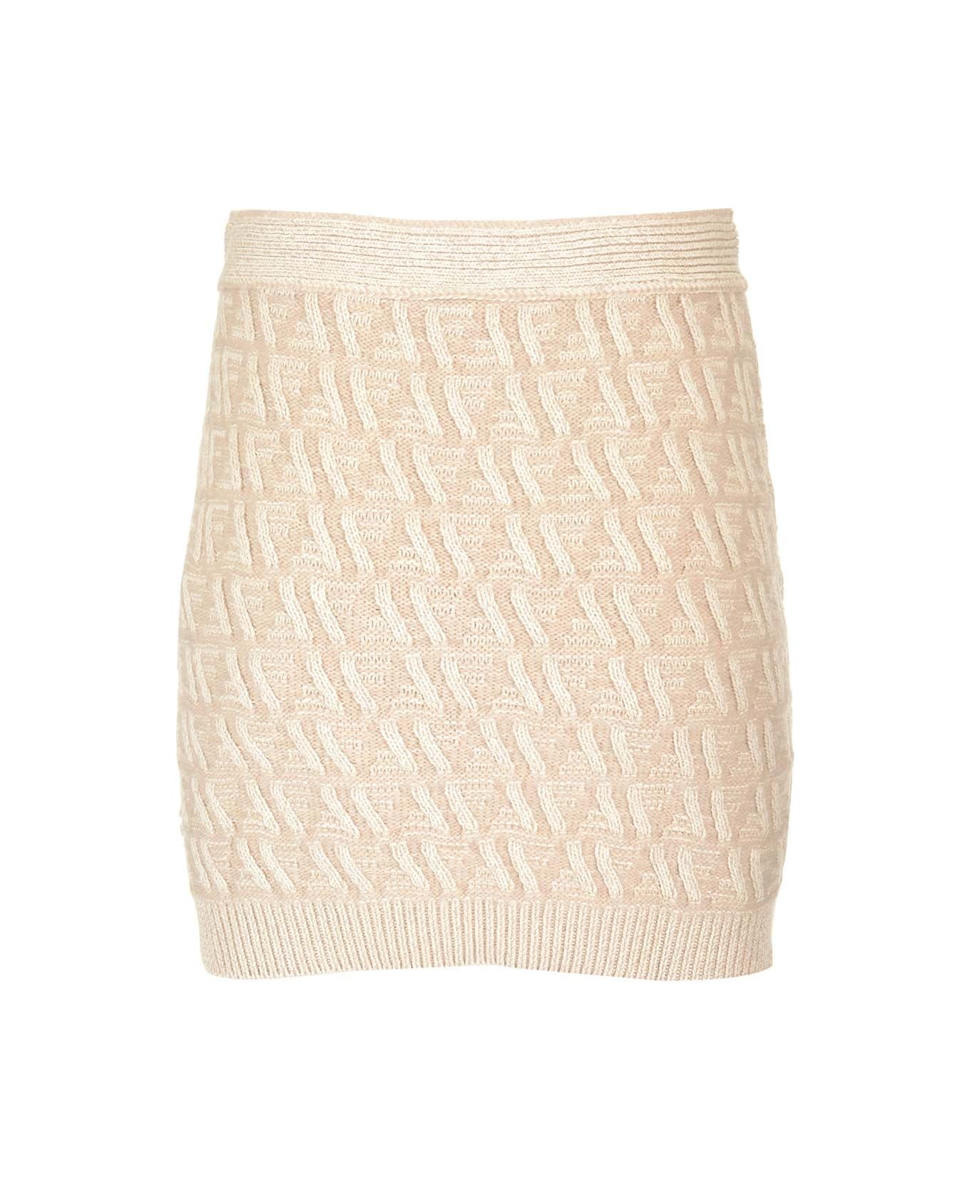 Fendi Wool And Cashmere Mini Skirt - Beige