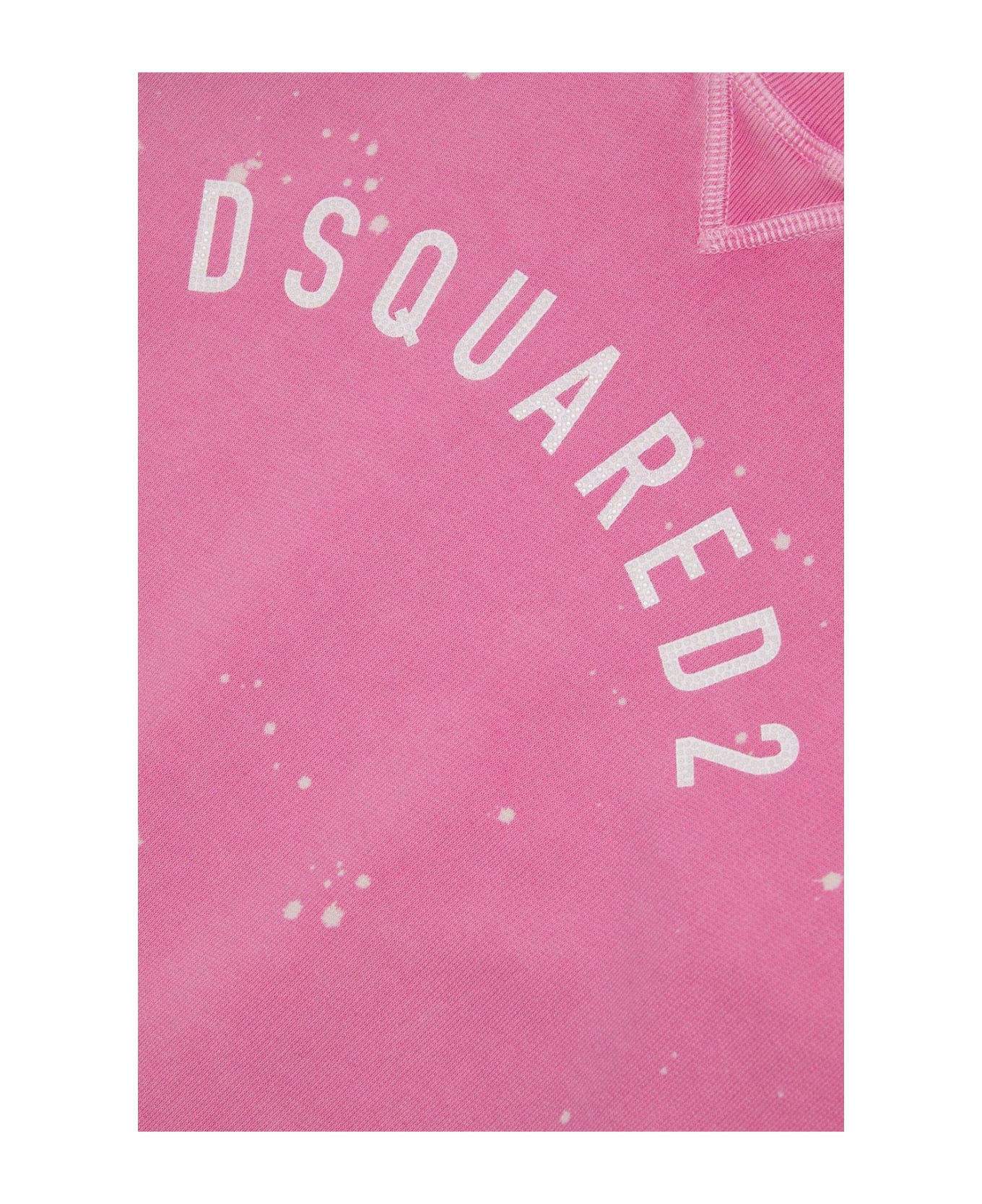 Dsquared2 Logo-printed Lace-trim Crewneck Sweatshirt - Fuchsia ニットウェア＆スウェットシャツ