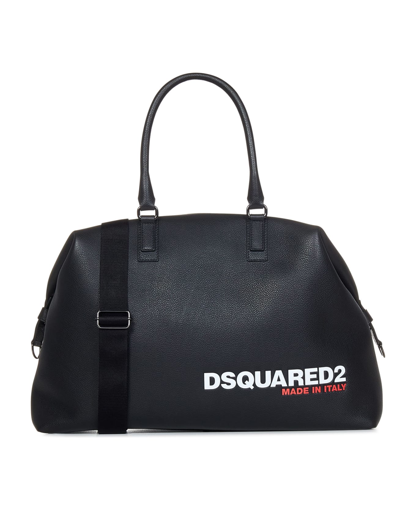 Dsquared2 Leather Holdall Bag - Black トラベルバッグ