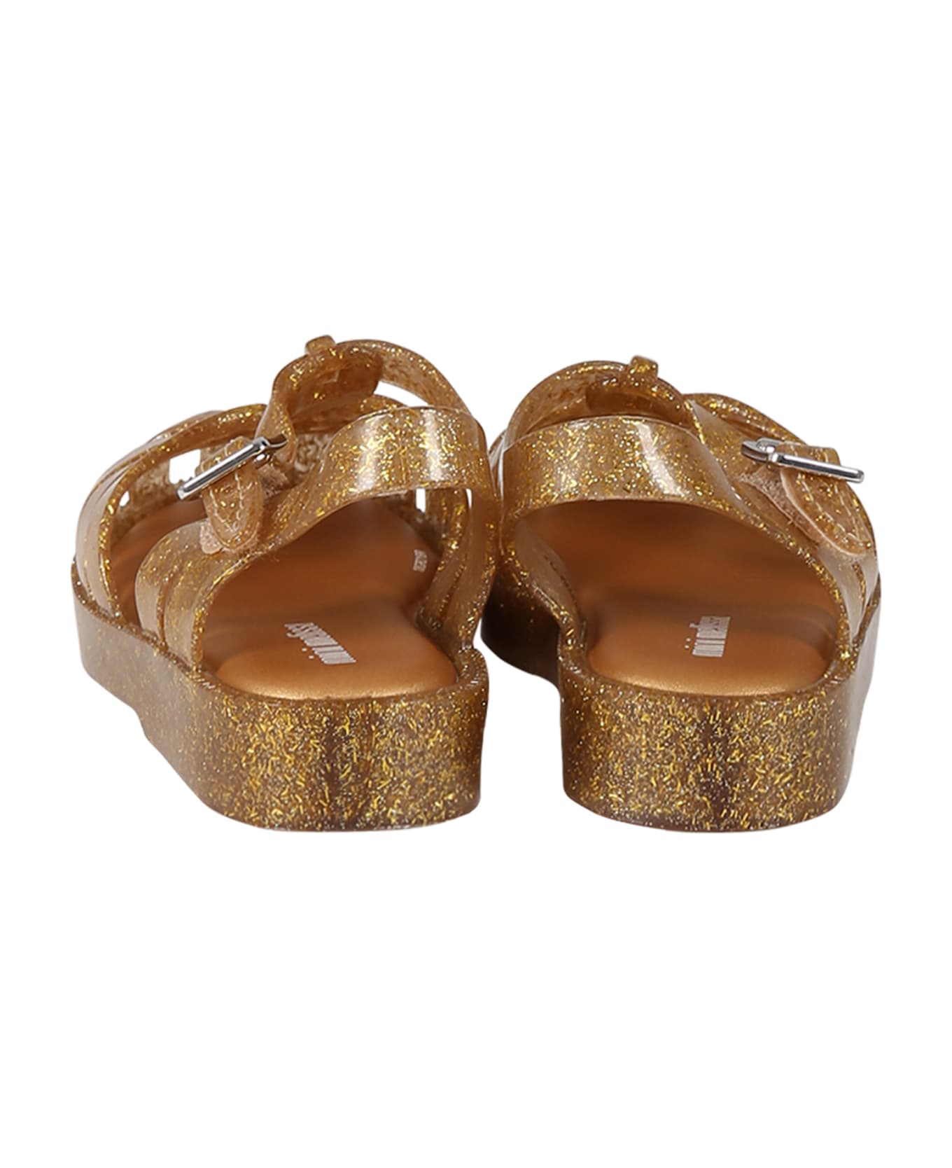 Melissa Gold Scented Sandals For Girl With Logo - Gold シューズ