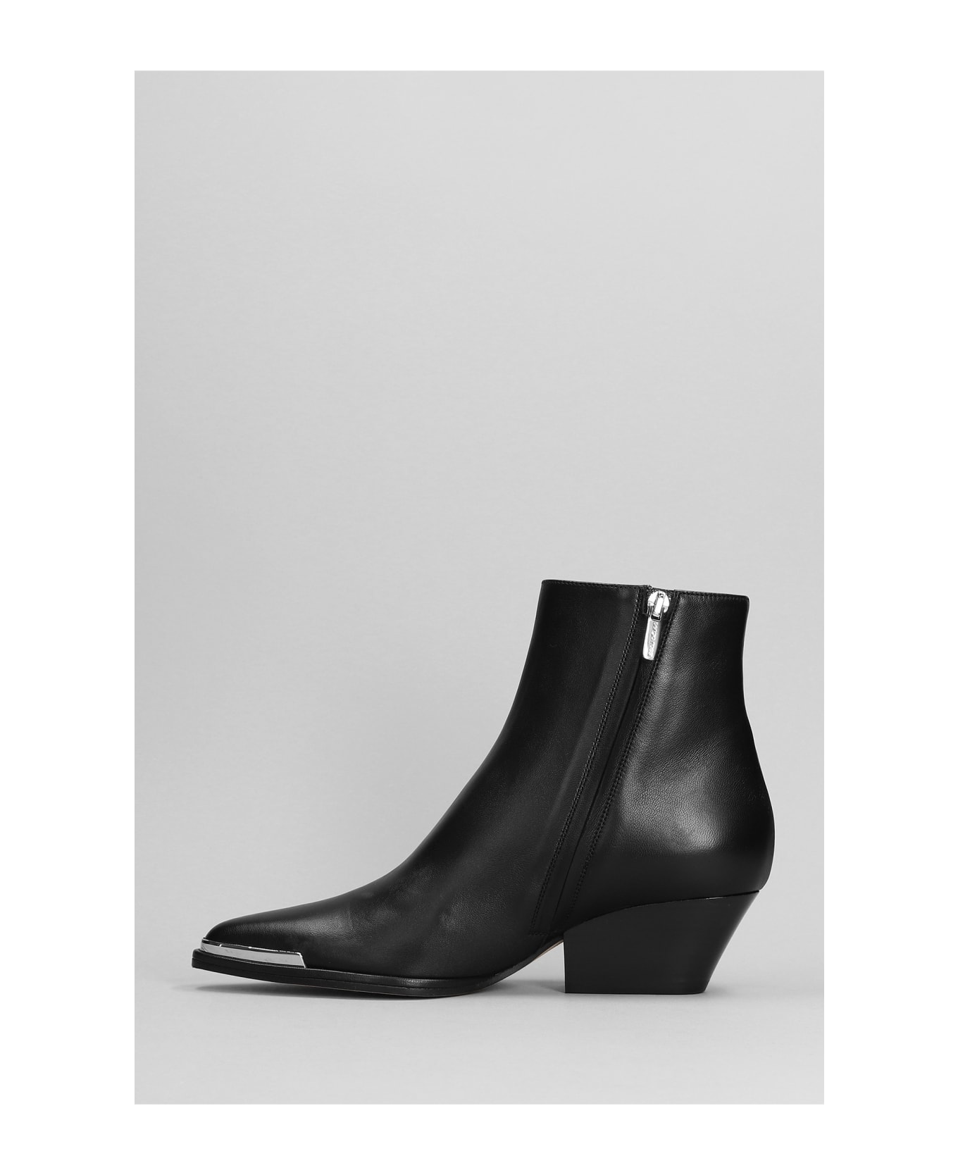Sergio Rossi High Heels Ankle Boots In Black Leather - black