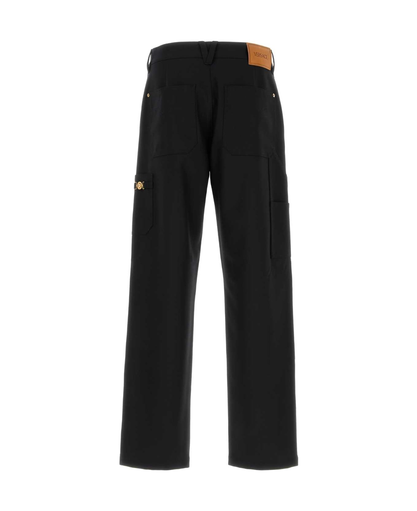 Versace Black Wool Cargo Pant - BLACK