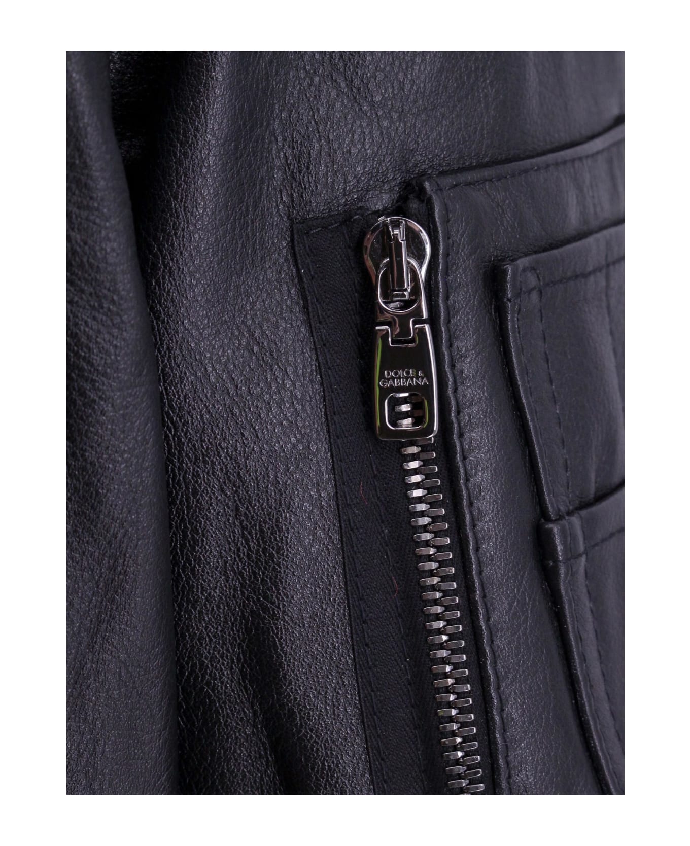 Dolce & Gabbana Leather Jacket - black ジャケット