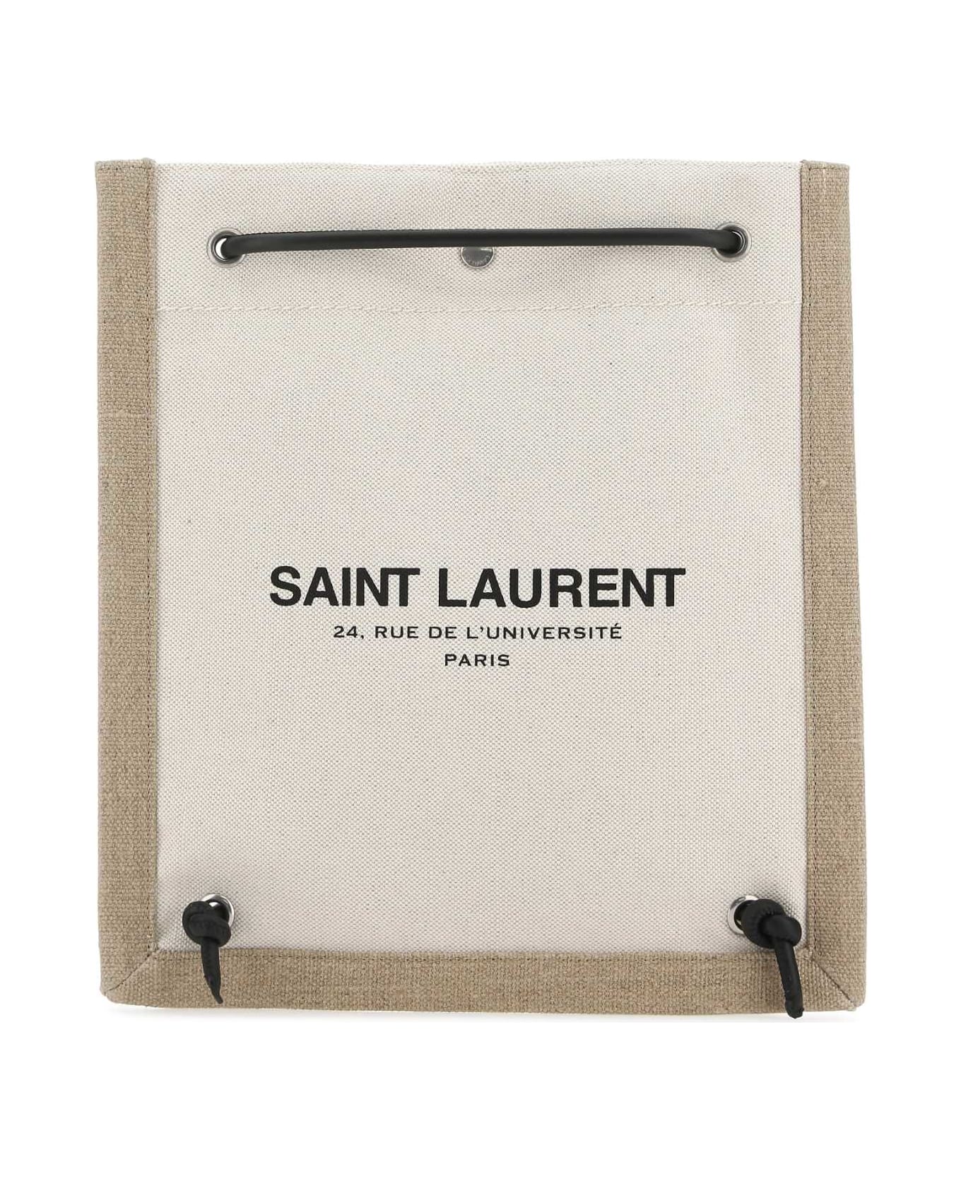 Saint Laurent Two-tone Canvas Universitã© Crossbody Bag - 9054