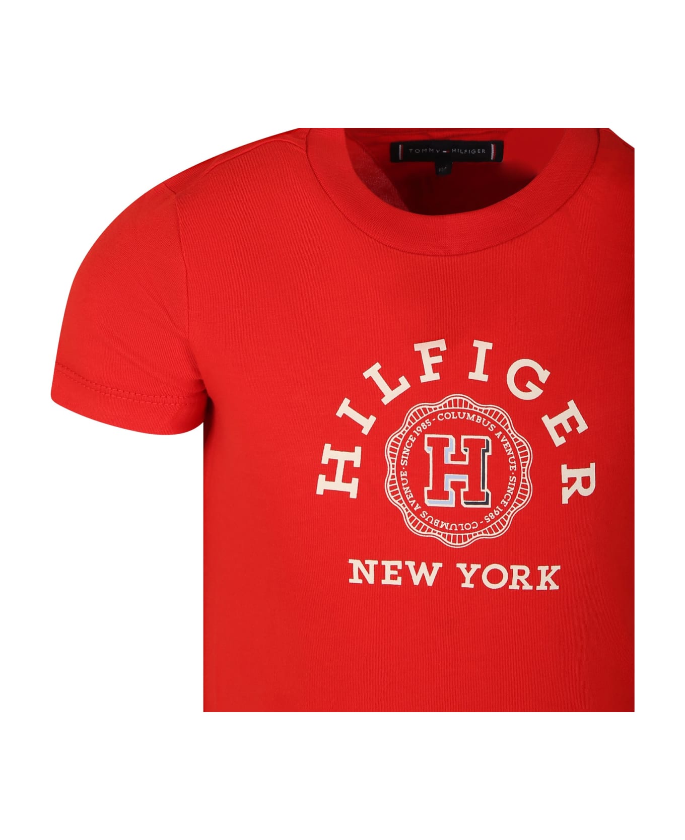 Tommy Hilfiger Red T-shirt For Boy With Logo - Red
