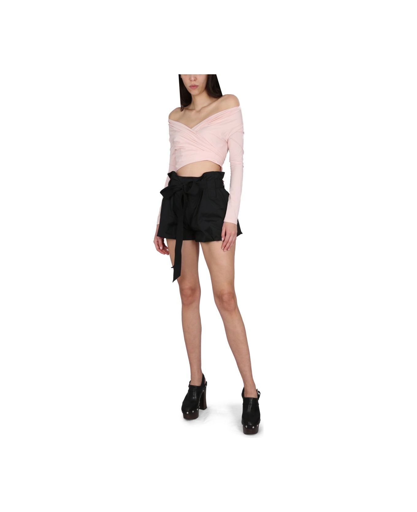 Philosophy di Lorenzo Serafini Short With Bow - BLACK