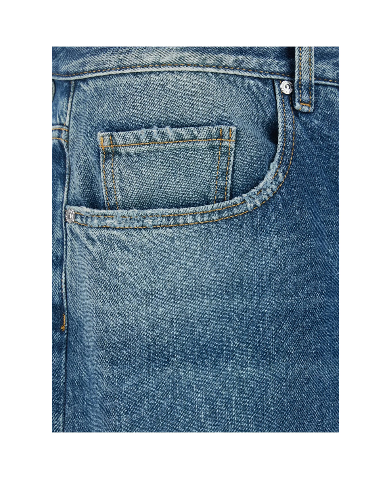 Icon Denim 
will
 Light-blue 5-pocket Jeans With Logo Patch In Cotton Denim Man - Light blue