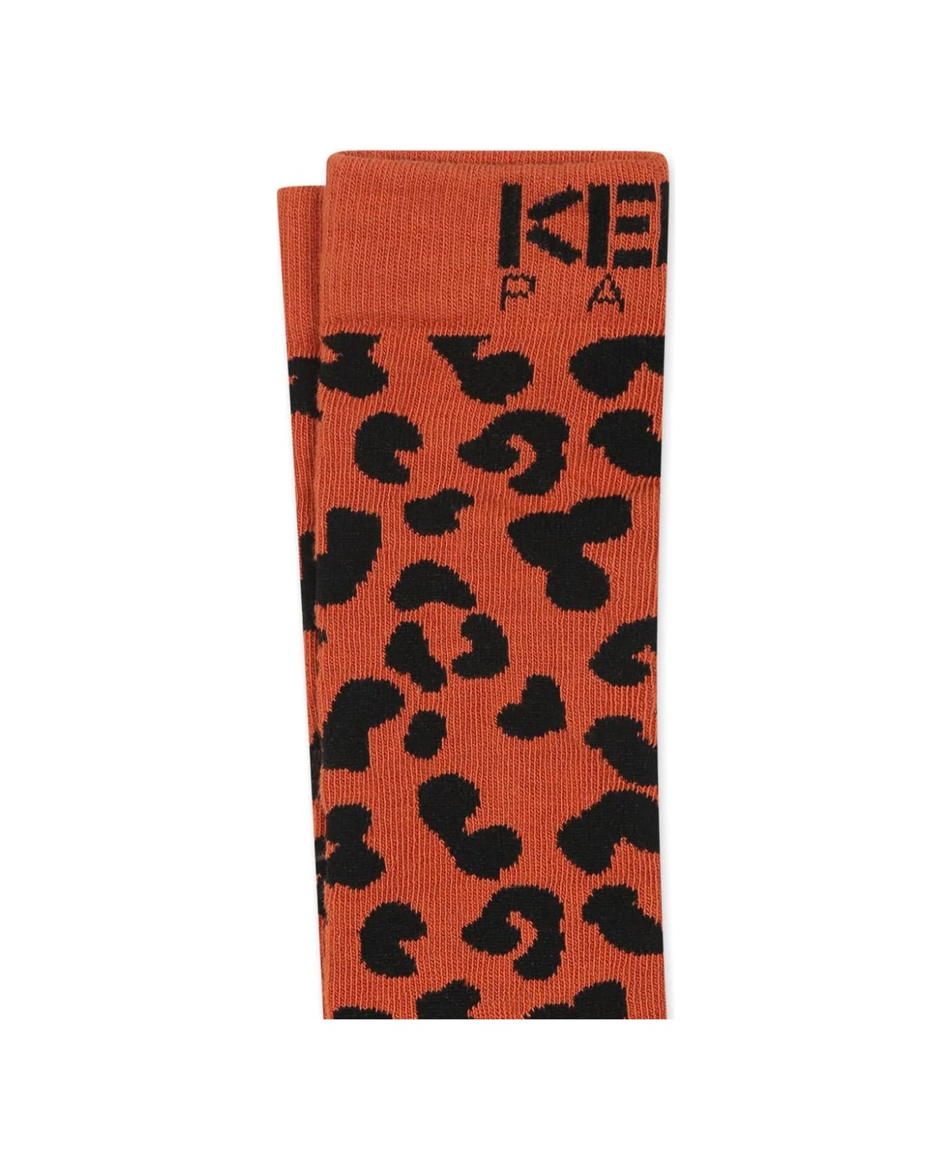 Kenzo Kids Calzini Con Stampa - Brown