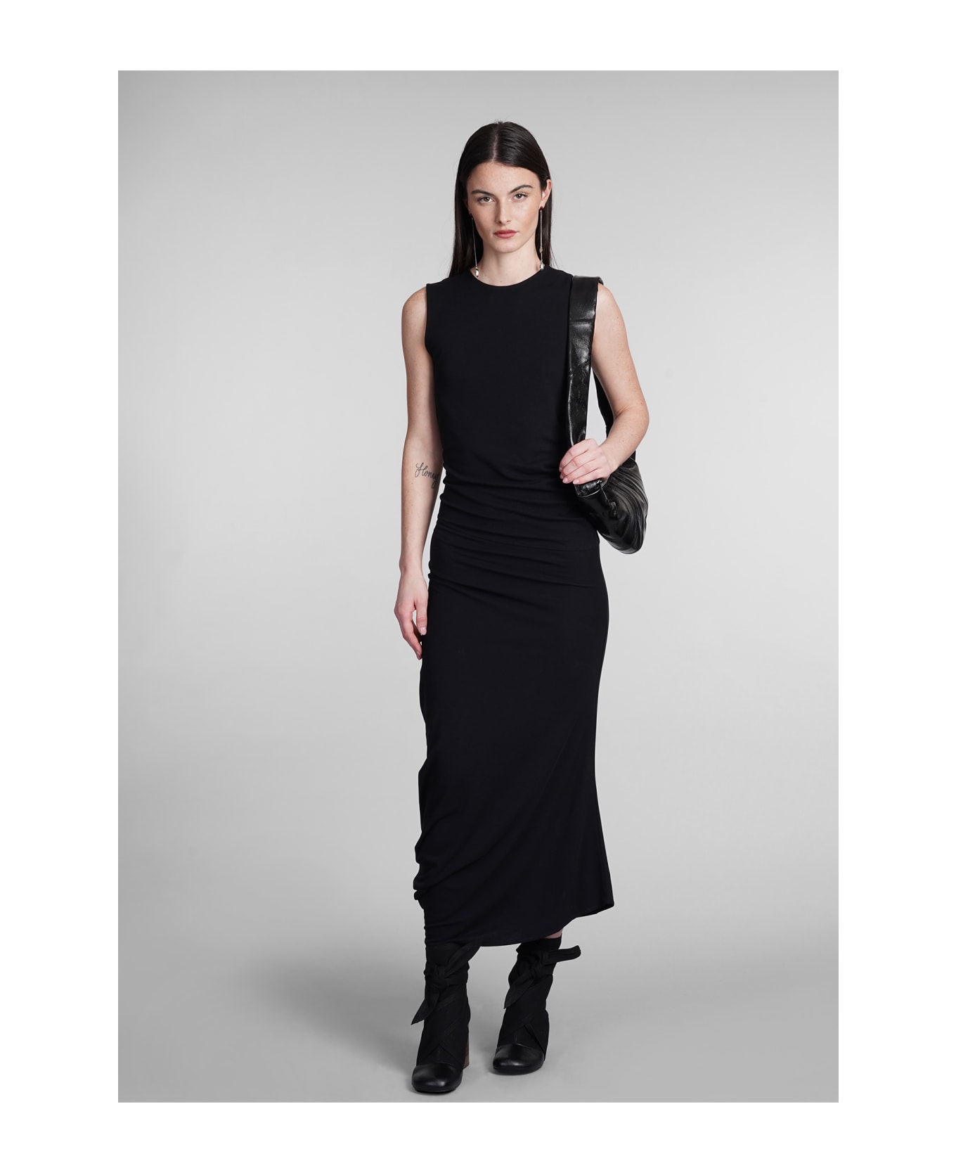 Lemaire Dress In Black Cotton - Nero
