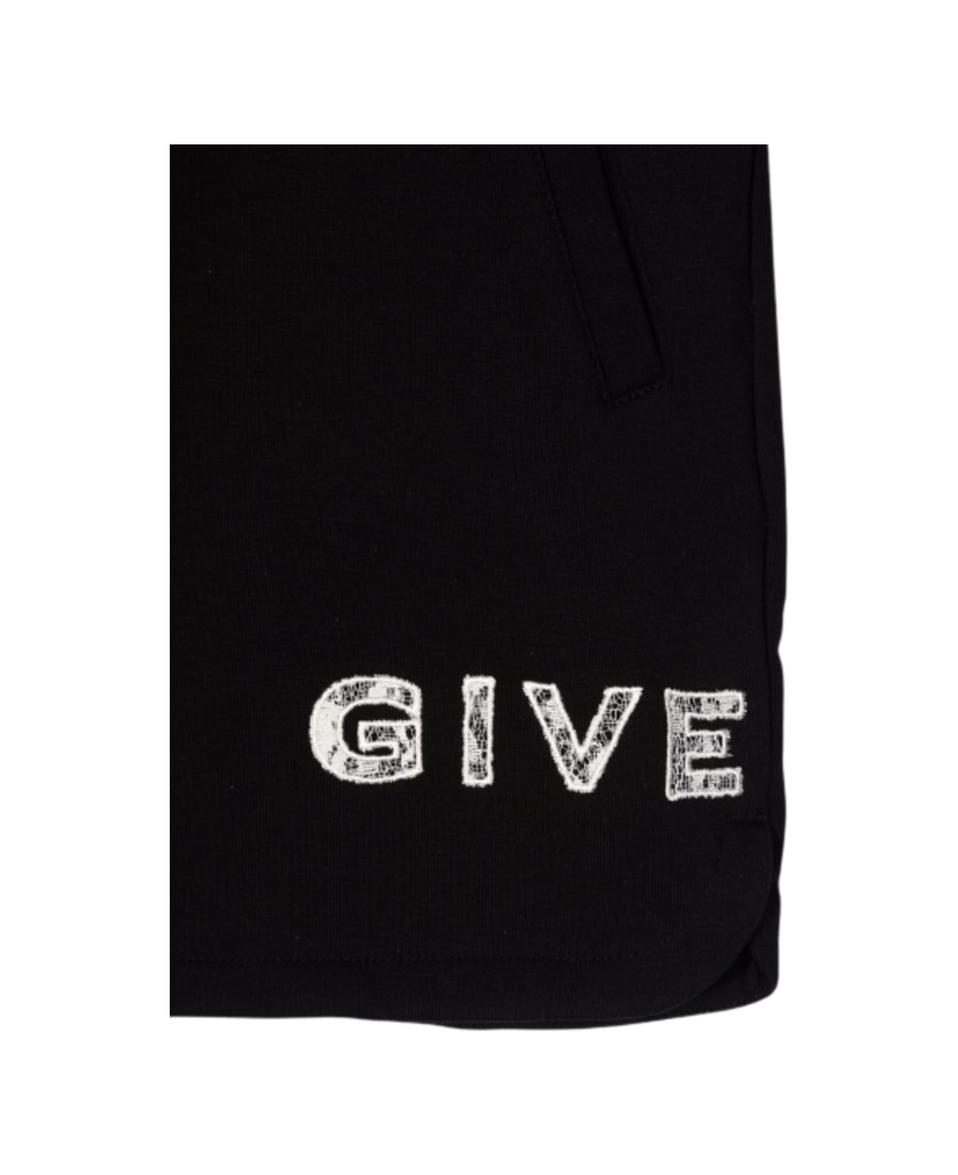 Givenchy 's Cotton Black Girl Short Skirt With Logo With Lace - Black