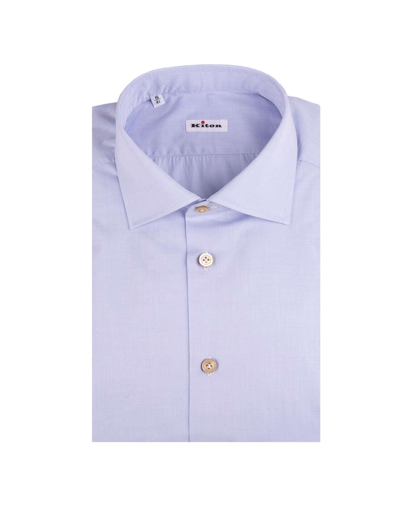 Kiton Periwinkle Cotton Classic Shirt - Celeste