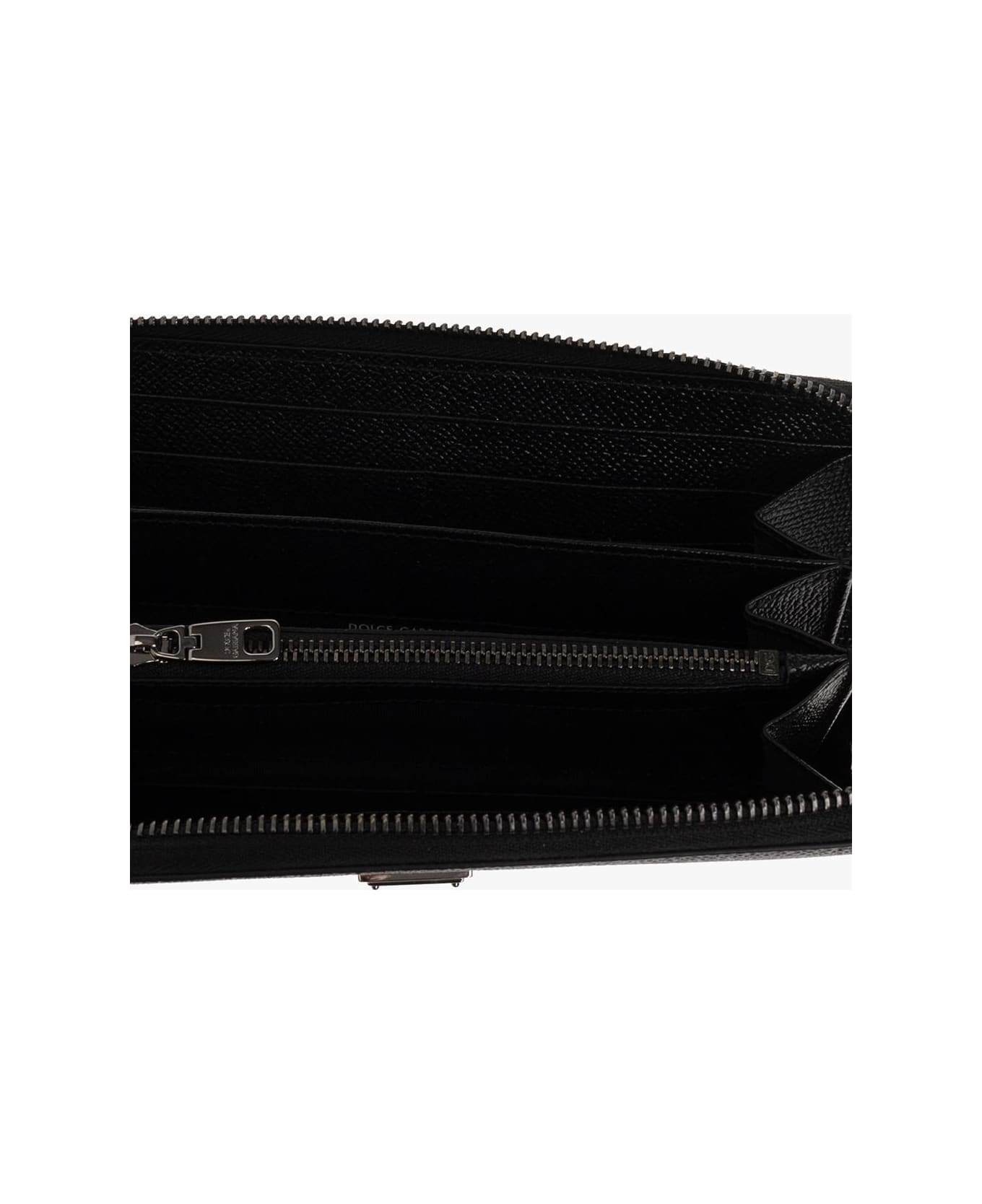 Dolce & Gabbana Logo Plaque Zip-around Wallet - Black 財布