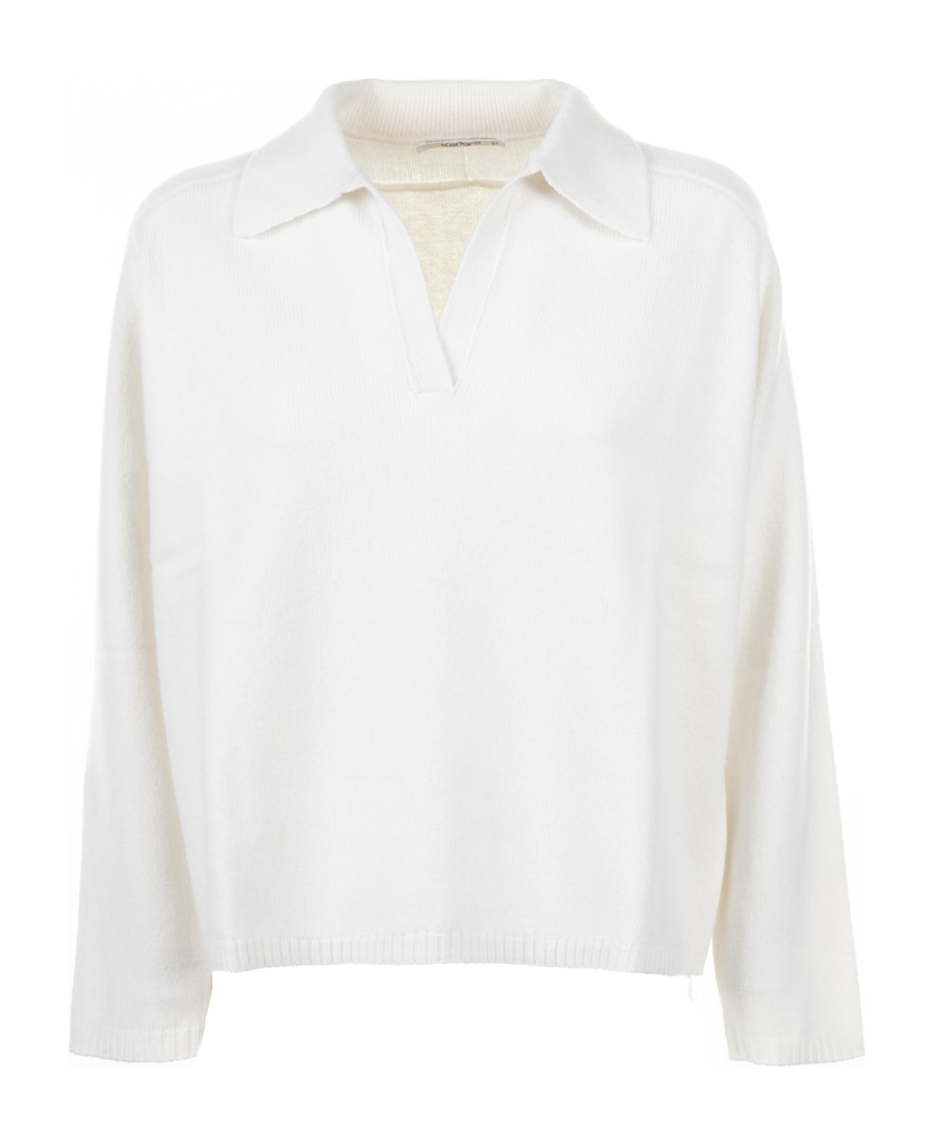 Kangra White Merino Wool Polo - BIANCO