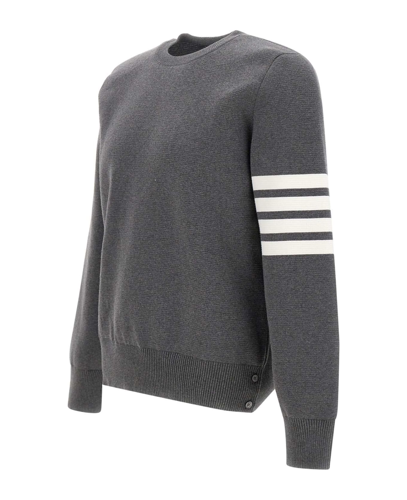 Thom Browne 'milano Stitch' Cotton Pullover - Med Grey