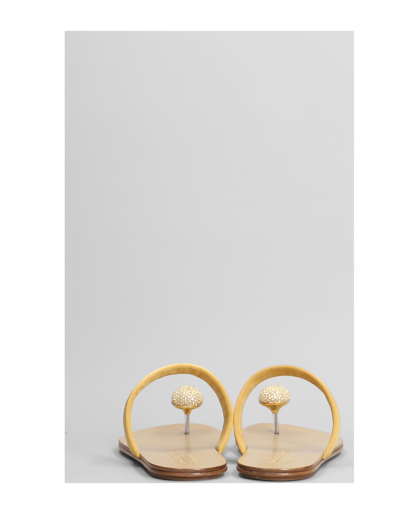 Pedro Garcia Pacha Flats In Gold Satin - gold