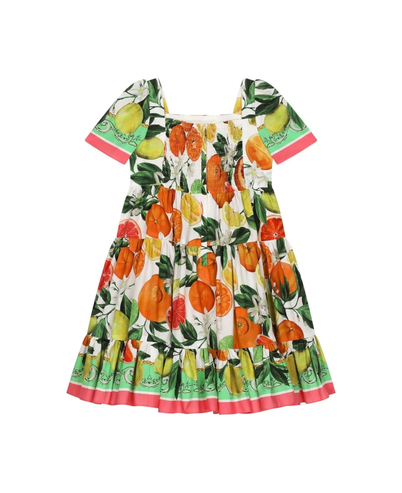 Dolce & Gabbana Multicolored Dress With Orange And Lemon Print - Multicolour