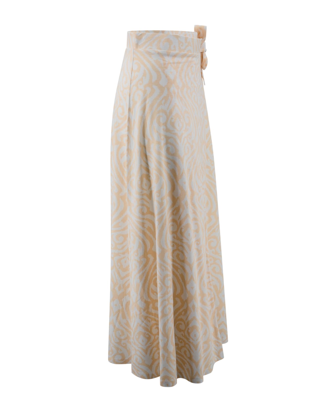 Surkana Long Printed Crisscross Skirt - Crudo